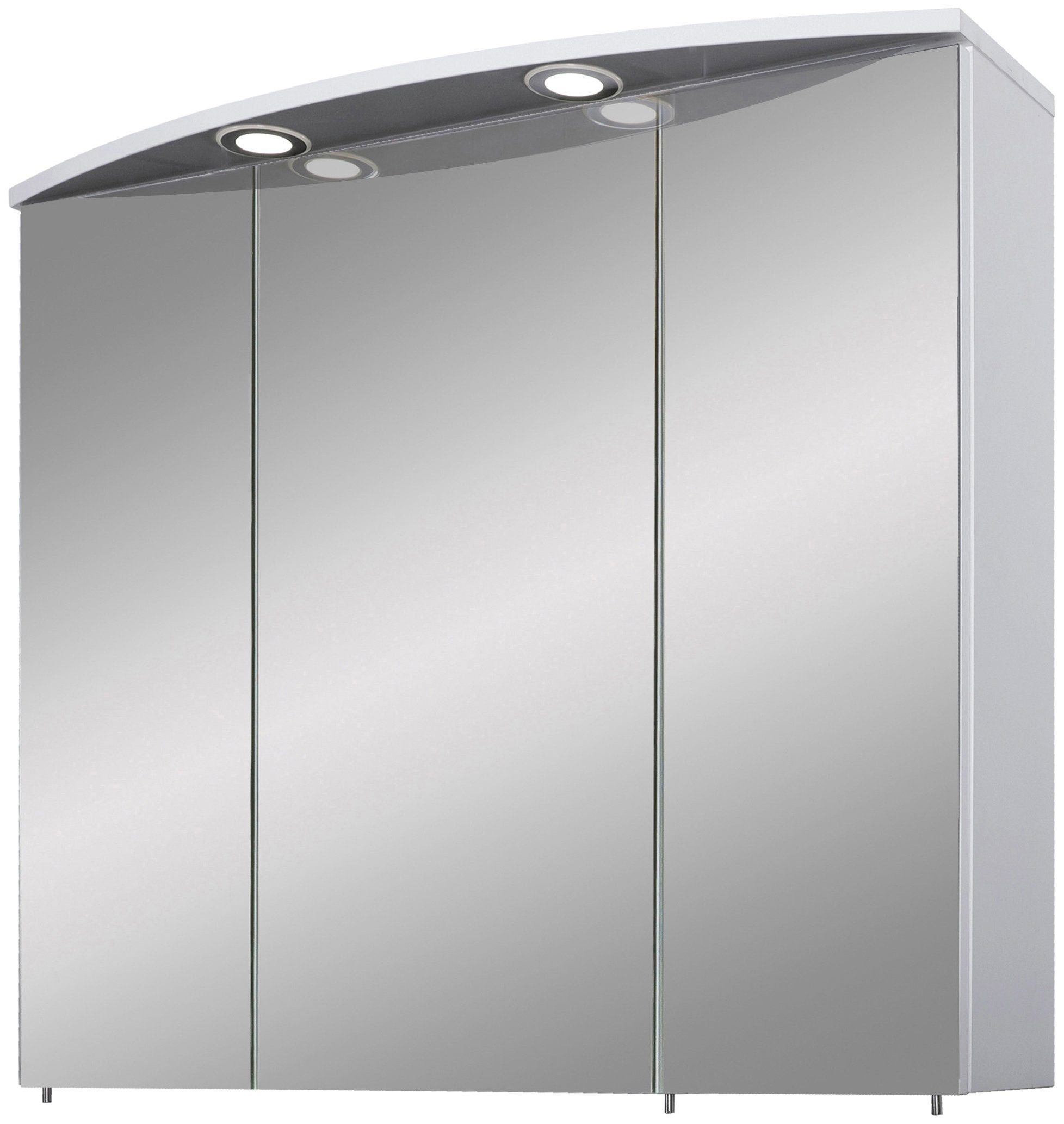 Schildmeyer Spiegelschrank Verona Breite 70 cm, Schalter-/Steckdosenbox LED-Einbaustrahler, 2 3-türig