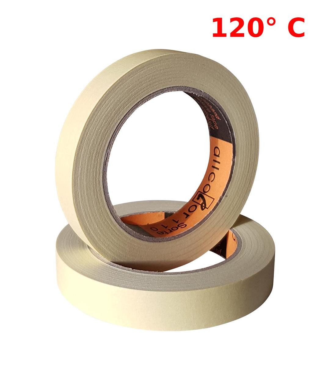 Allcolor Kreppband Profi Feinkrepp Abdeckband 19mm x 50m Weiss 1 Rolle (Rolle, 1-St., Feinkreppband) Kreppband malerklebeband malerkrepp klebeband lackiererklebeband hitze