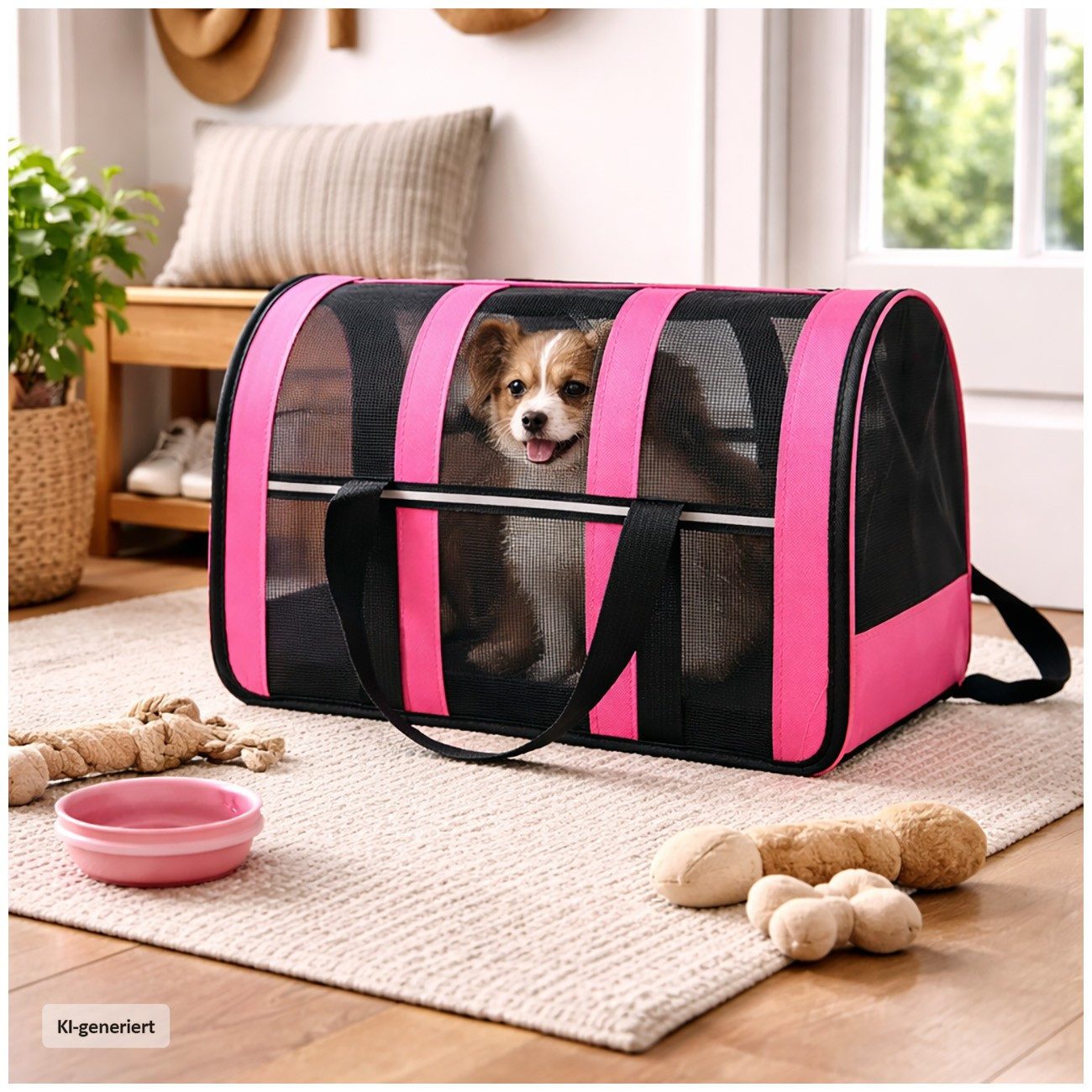 HTI-Living Tiertransporttasche Transporttasche für Hunde und Katzen mit Netzfenstern