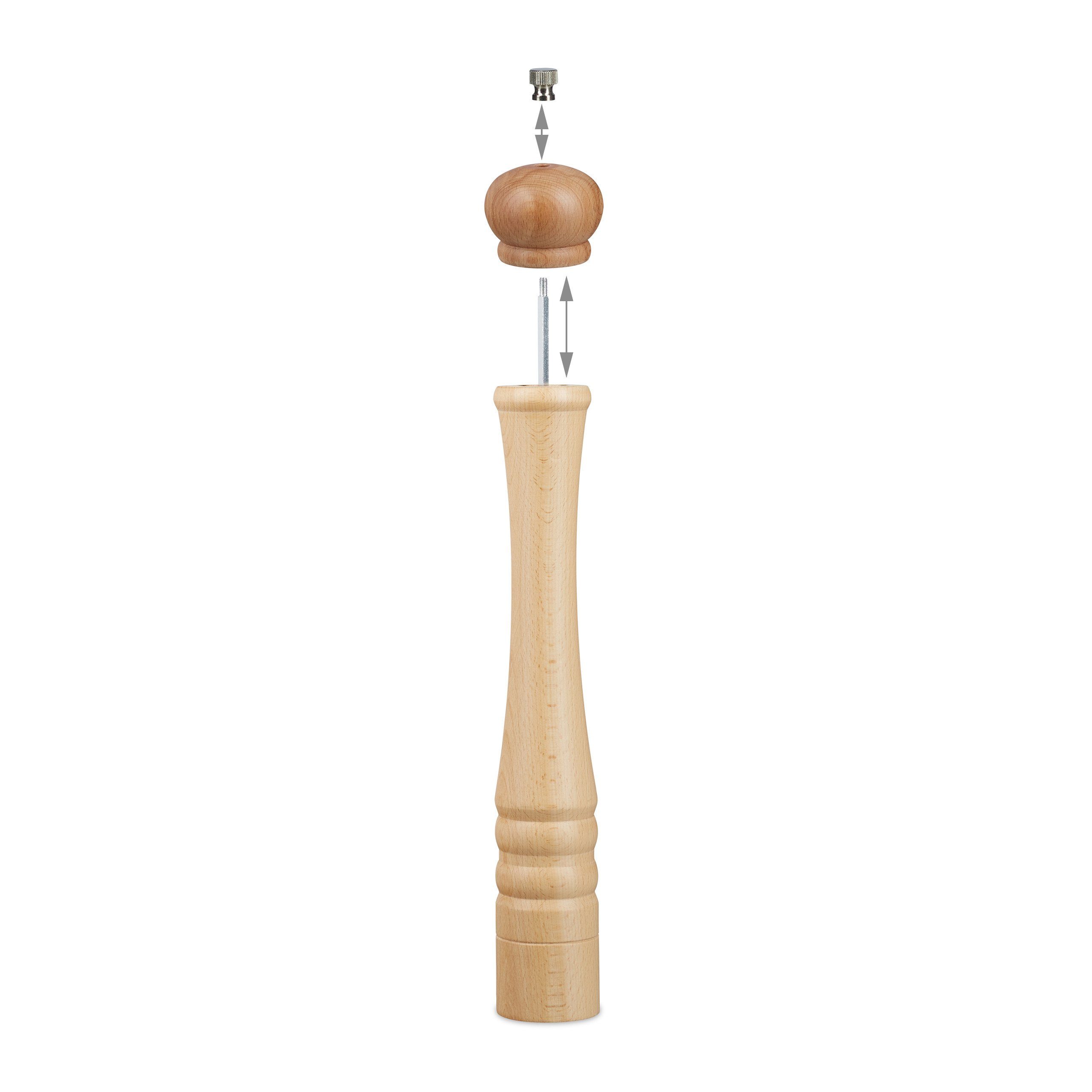 relaxdays Pfeffermühle Holz Handbetrieb, (1 Stück), natur – Bild 5 von 5