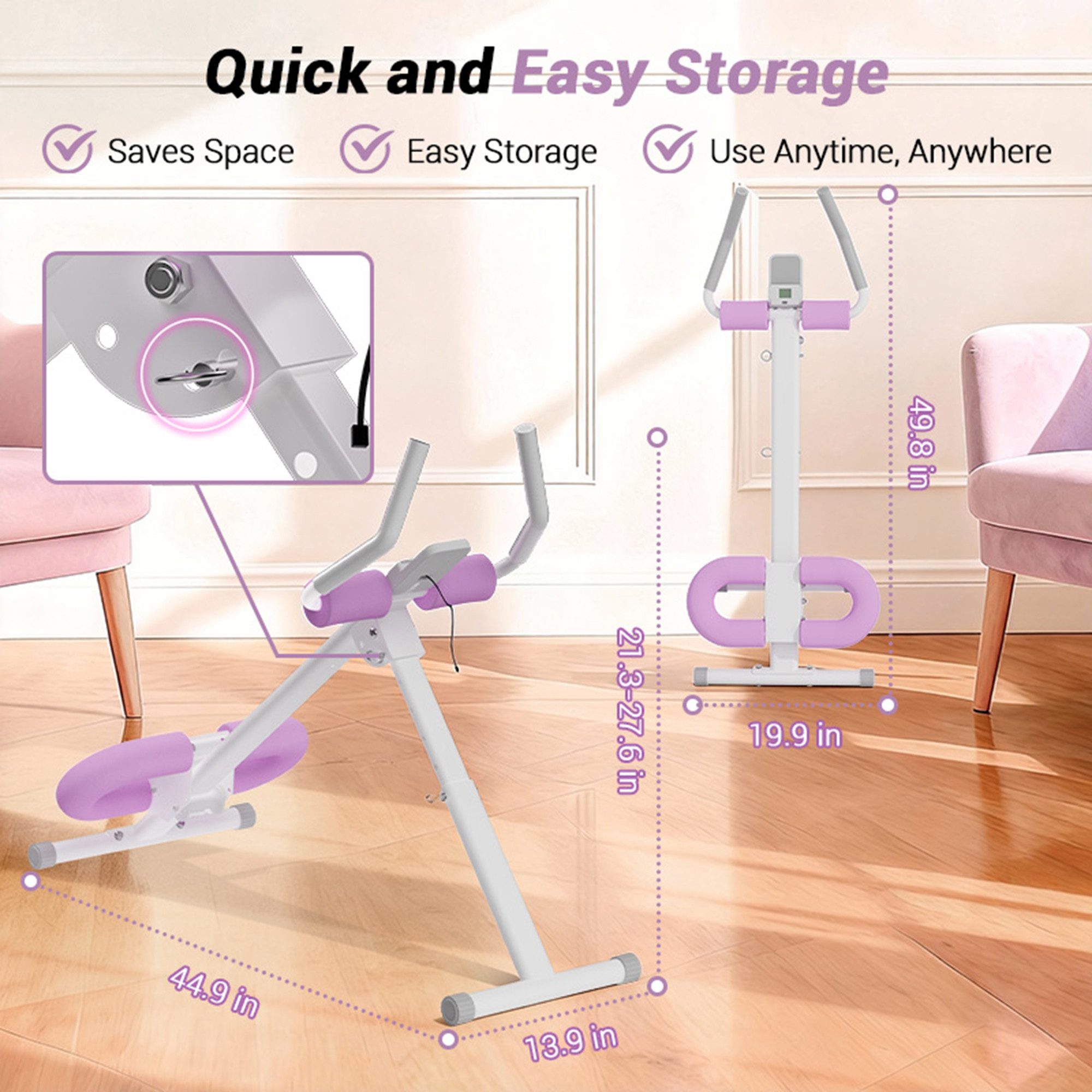 UMAY Bauchtrainer Home Bauchmuskeltrainer Faltbares Design (mit LED-Anzeige Core Trainer Multifunktionales Heimfitnessgerätfür Bauch-und GesäBmuskulatur)