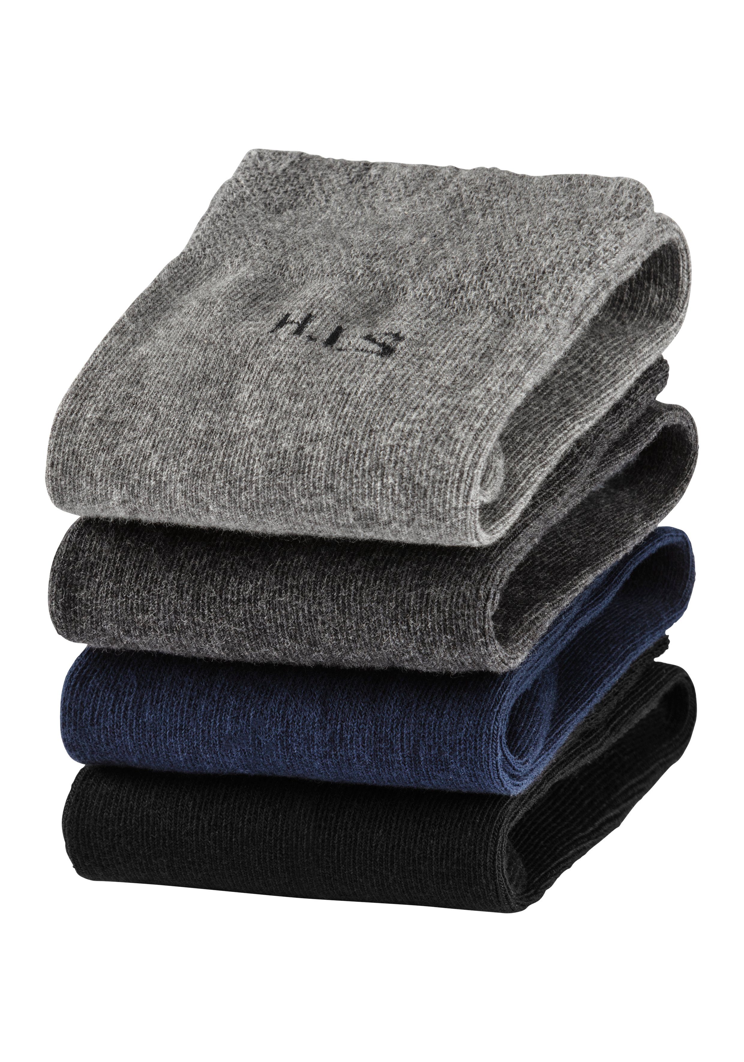 H.I.S Socken (Packung, 4-Paar) mit druckfreiem Bündchen
