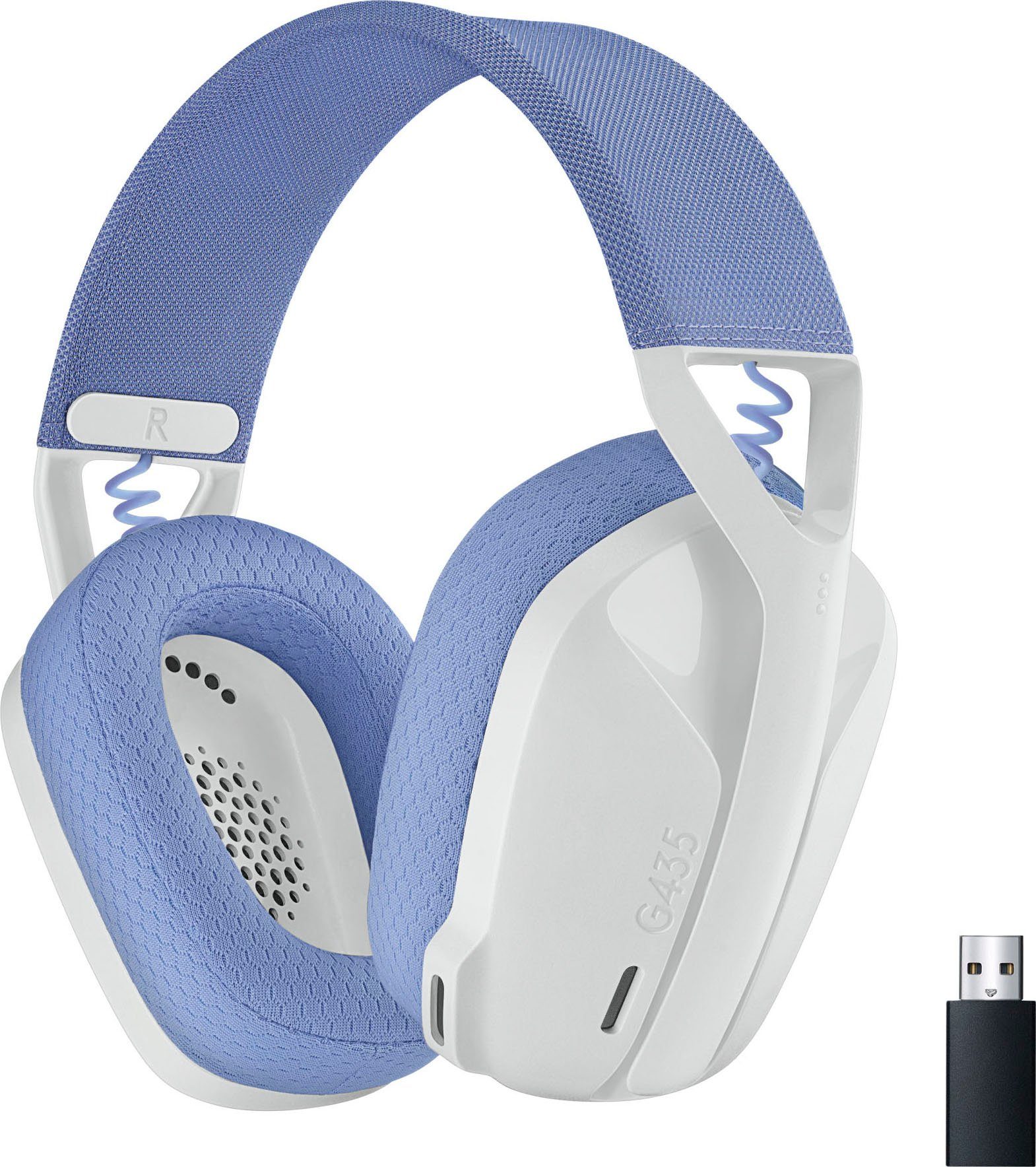 Logitech G G435 LIGHTSPEED Wireless-Headset (Bluetooth,18h Akku, Dolby Atmos, PC, PS4, PS5) weiß
