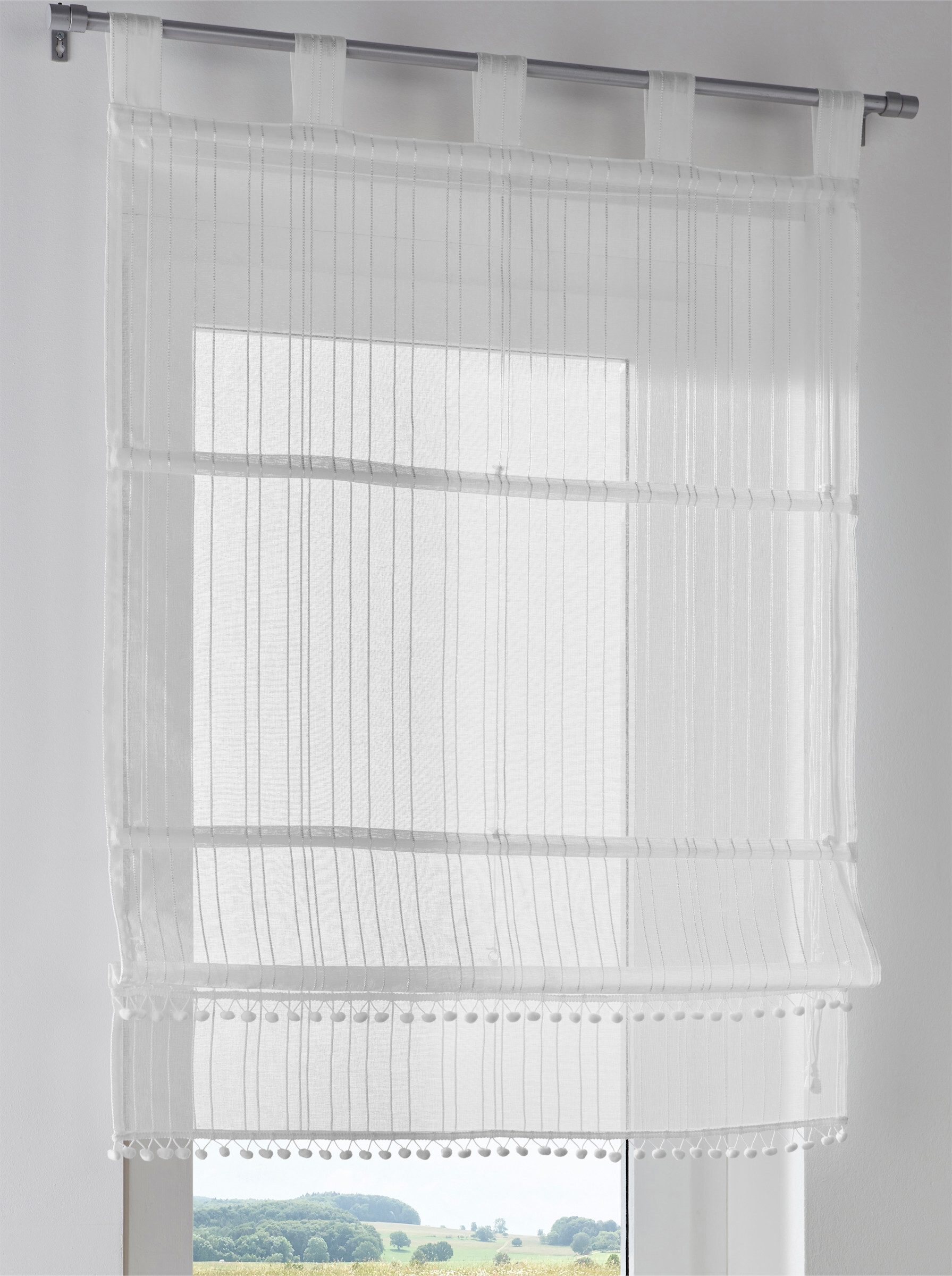 Rollo Raffrollo, heine, transparent, Schlaufenaufhängung