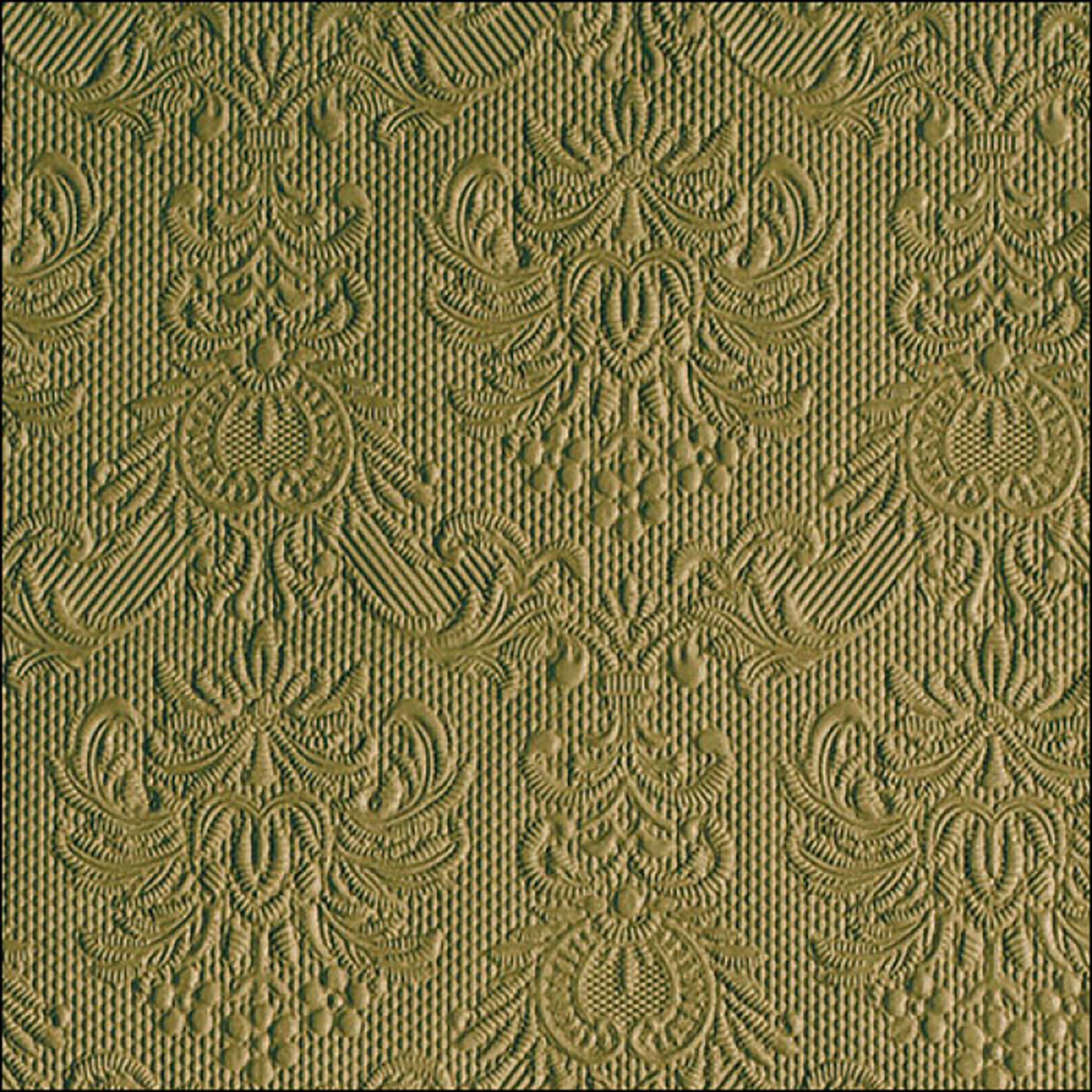 Ambiente Luxury Paper Products Papierserviette, Servietten Papier 33x33cm Elegance geprägt 15 Stück Olivgrün