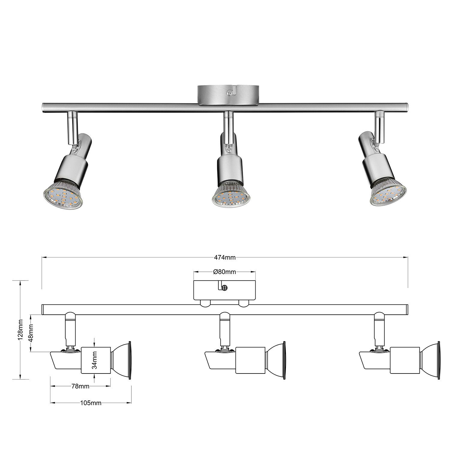 IMPTS Deckenspots deckenstrahler Deckenleuchte, Dreh- und schwenkbar günstig online kaufen