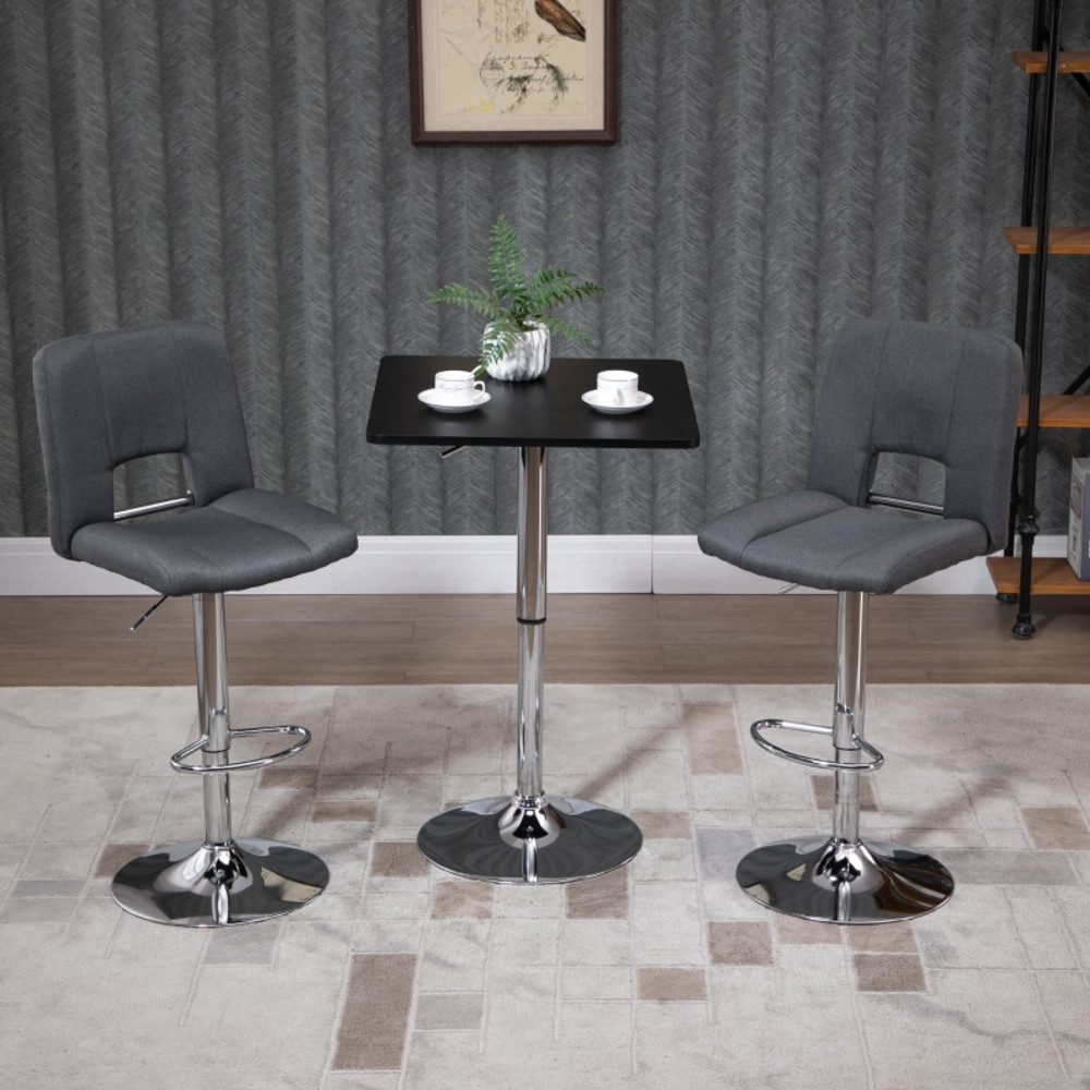 CHICFURN Bartisch Höhenverstellbarer Bartisch, 360° drehbar (Packung, 1-St., Kratzfeste Füße, Metallbasis), Schwarz + Silber
