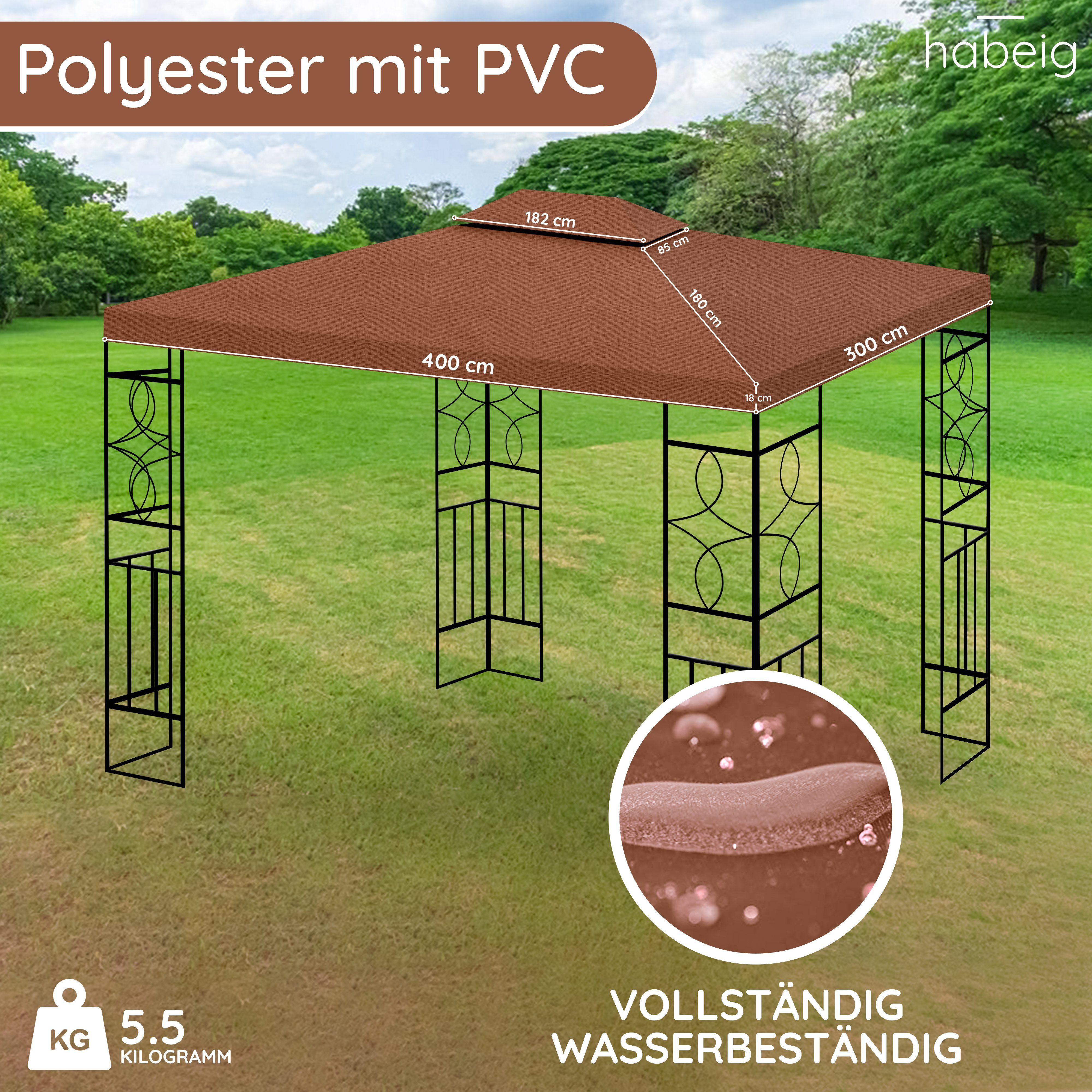 habeig Pavillon-Ersatzdach Wasserdicht Ersatzdach 3x4m Dach günstig online kaufen