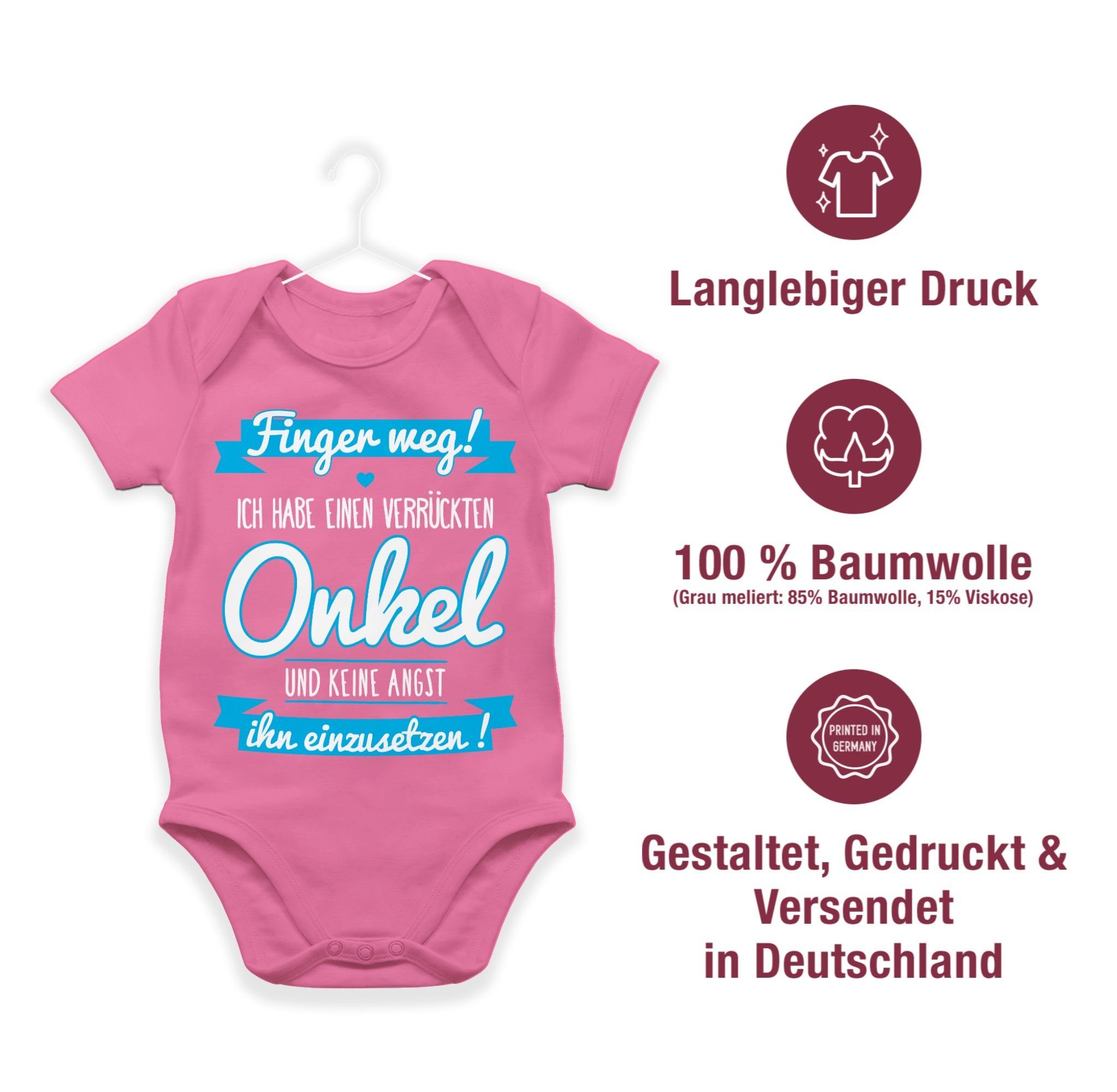 verrückten Baby Shirtracer habe Sprüche 2 einen - Geschenk Kleinkind Pink Shirtbody Baby Ich Onkel