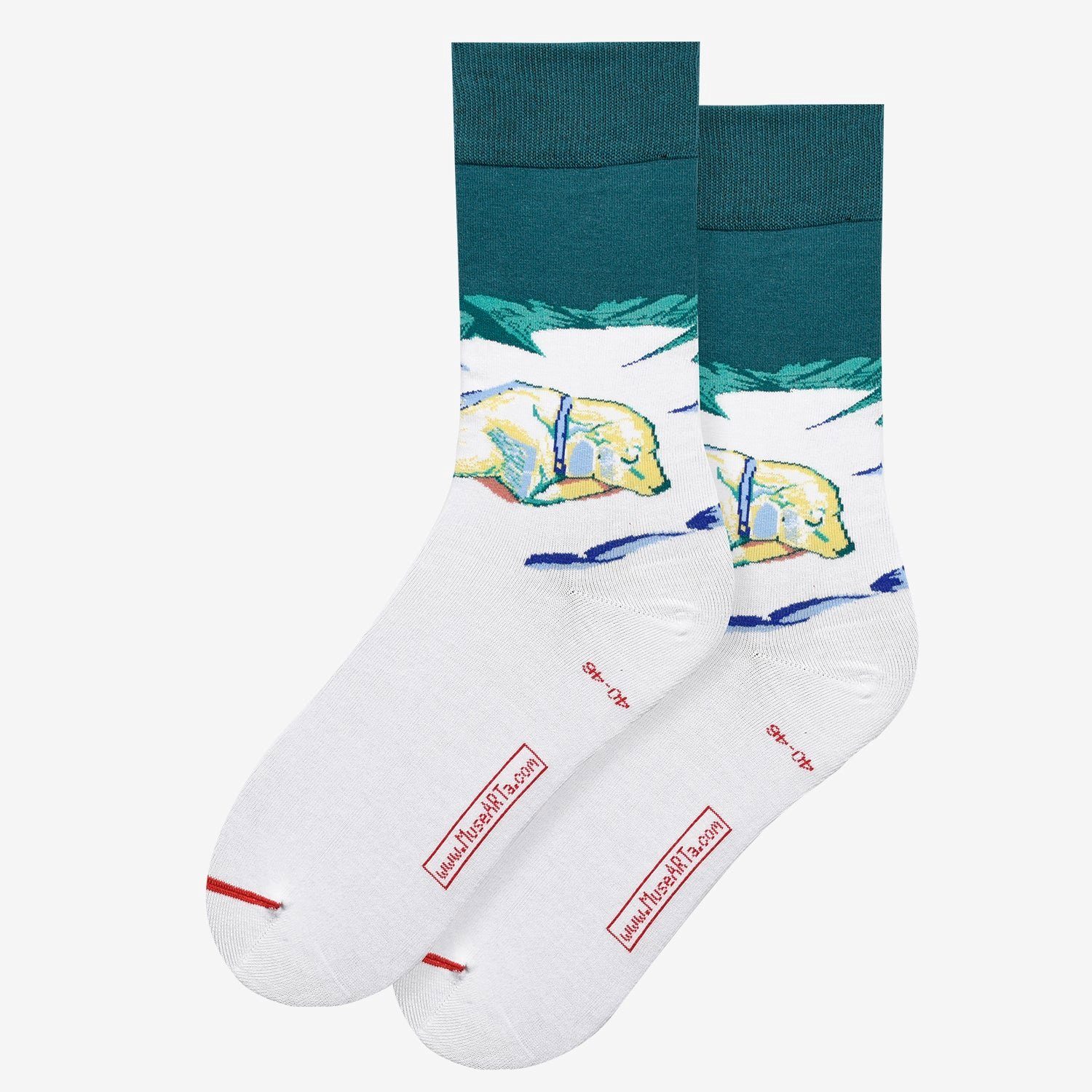 MuseARTa Freizeitsocken Musearta Socken Liegender Hund im Schnee (1 Paar, 1-Paar, 1 Paar)