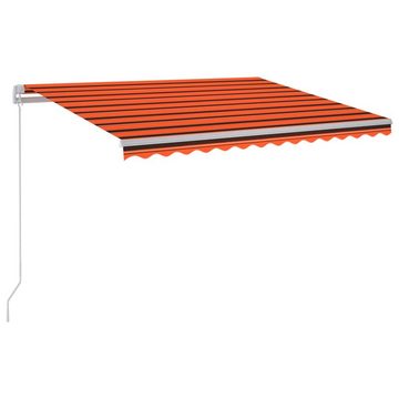 vidaXL Markise Markise Manuell Einziehbar mit LED 300x250 cm Orange und Braun