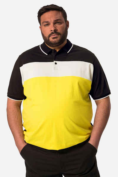Men Plus Poloshirt Men+ Poloshirt Halbarm Bauchfit Colorblocking