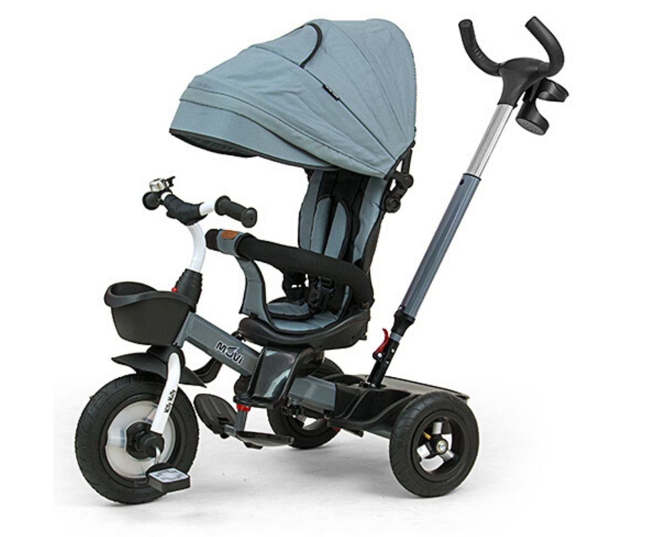 LeNoSa Dreirad 5in1 Deluxe Kinderdreirad • Sitz 360° drehbar • Lufträder, Fünf-Punkt-Sicherheitsgurt • Freilauffunktion • Stahlrahmen