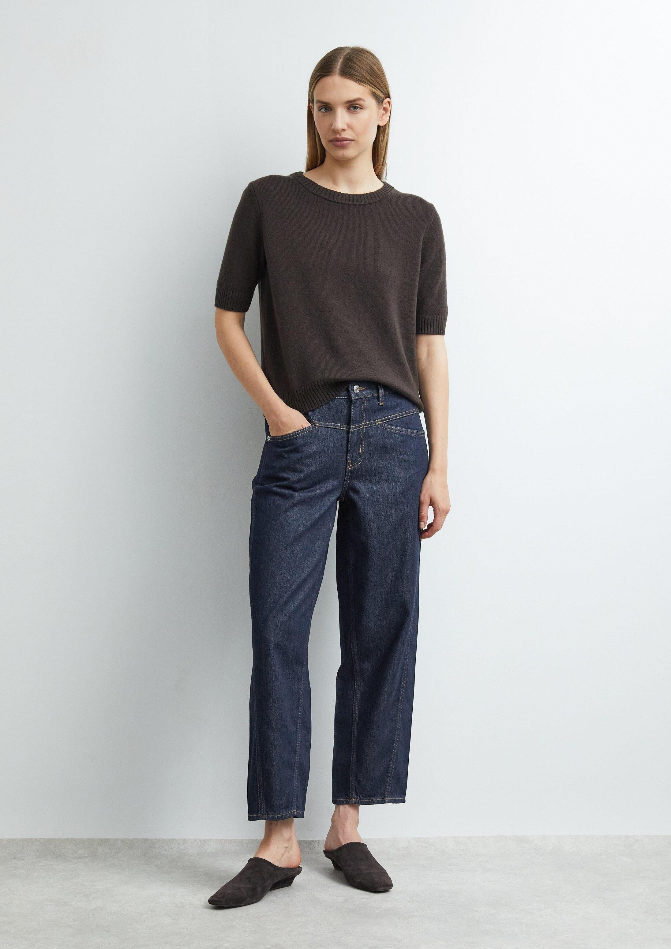 comma Weite Jeans Jeans-Hose LIV - Dark Denim mit Barrel Leg