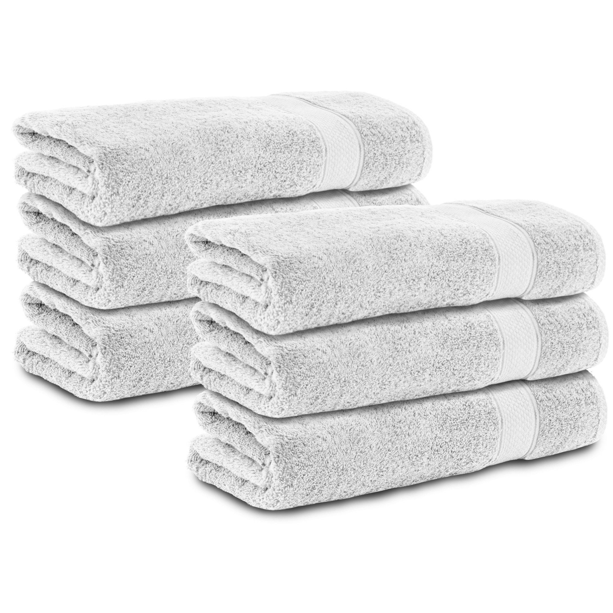 Komfortec Handtuch 100% Baumwolle, 470 g/m², Frottee (6-St), Badetücher 50x100 cm Set, Weich Weiß | Kinderhandtücher
