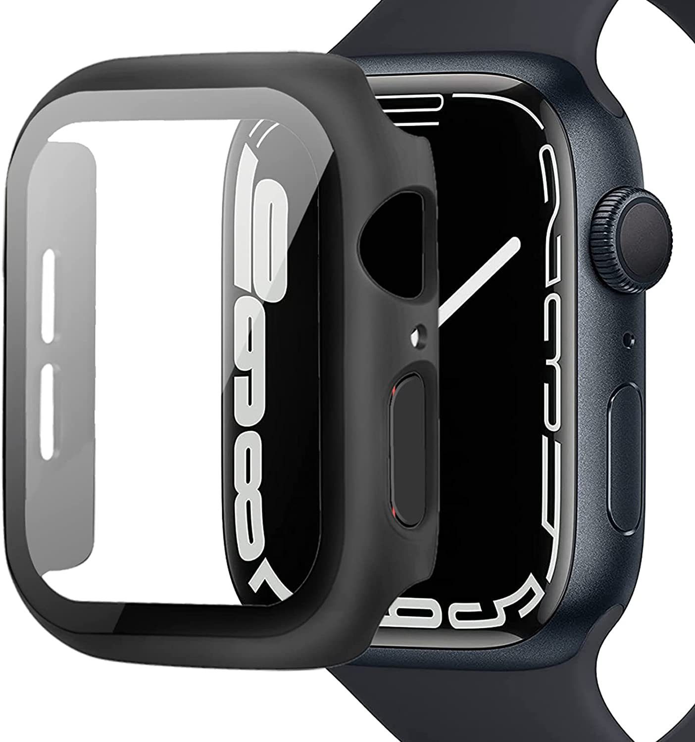 MSM Smartwatch-Hülle »Hülle für Apple Watch Series 7 Schutzhülle Case 41mm  45mm Display Schutzglas 9H« 41mm Matt Blau online kaufen | OTTO