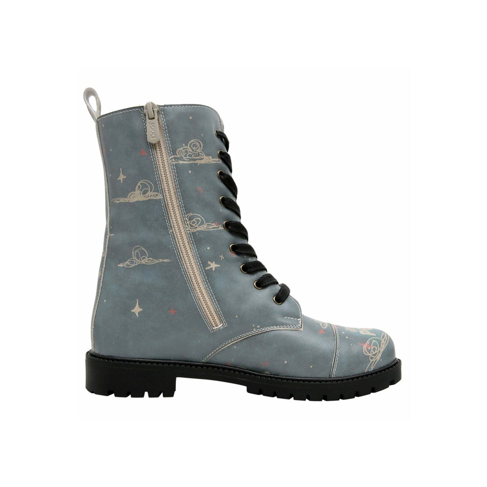 DOGO Zipsy High-Top Boots Find Your Inner Peace Damen Stiefeletten Schnürboots Handgefertigt