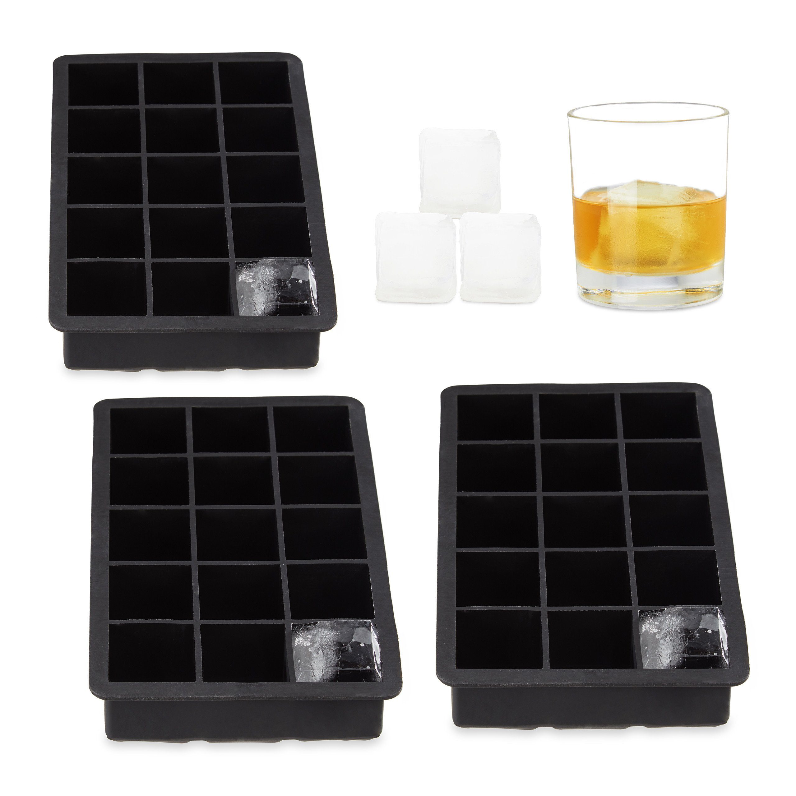 Eiswürfelform 3 x Eiswürfelform Silikon 3,5 cm