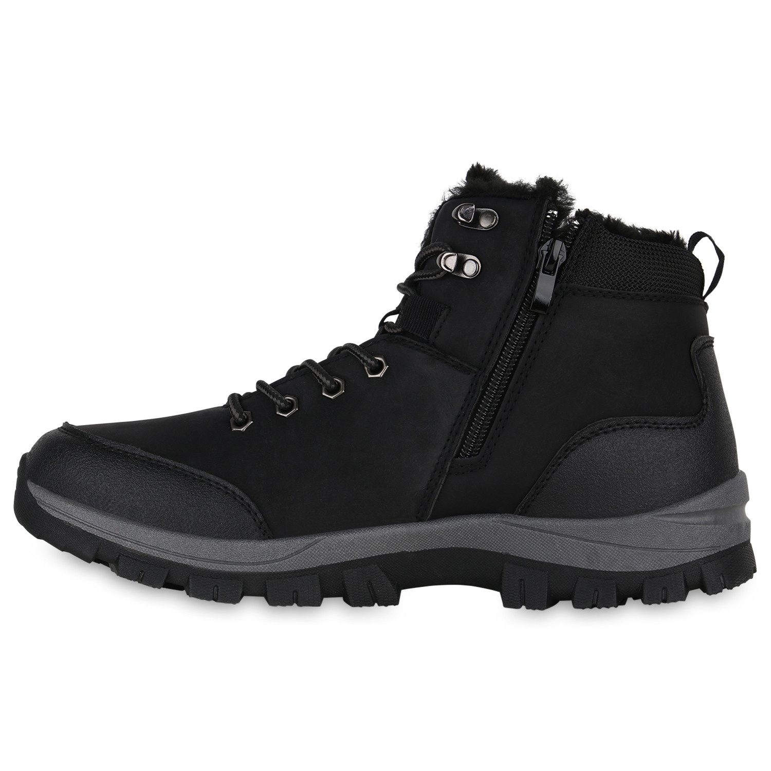 VAN HILL 840854 Outdoorschuh Herren Warm Gefütterte Outdoor Boots Bequeme Profil-Sohle