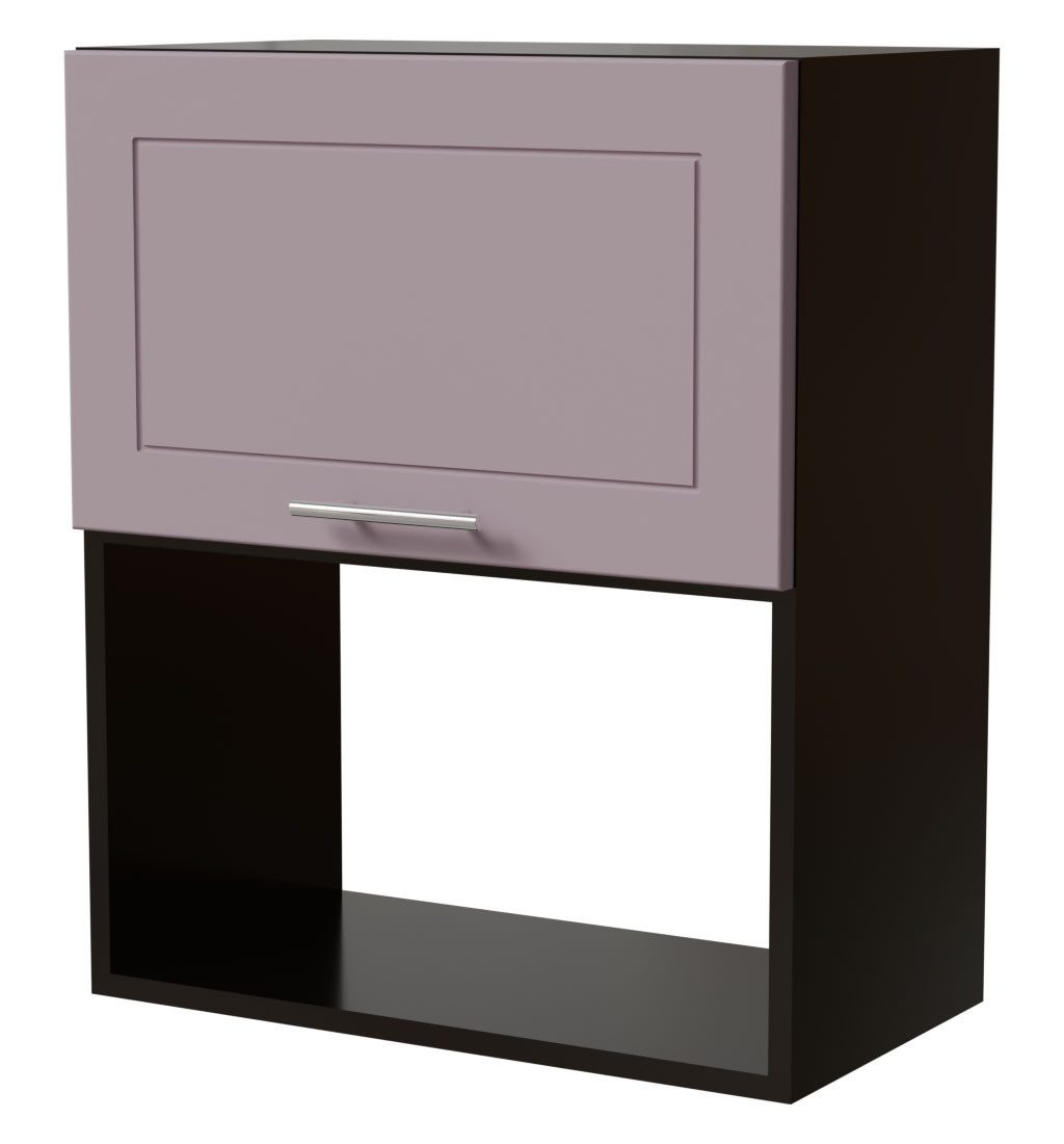 Feldmann-Wohnen Mikrowellenumbauschrank Bari (W2MK/60, 1 Klappe, 1 Gerätefach, 1-St., moderne Kassettenoptik, lackierte Fronten, 60x32,5x72cm) lava / RAL 4009 pastellviolett matt