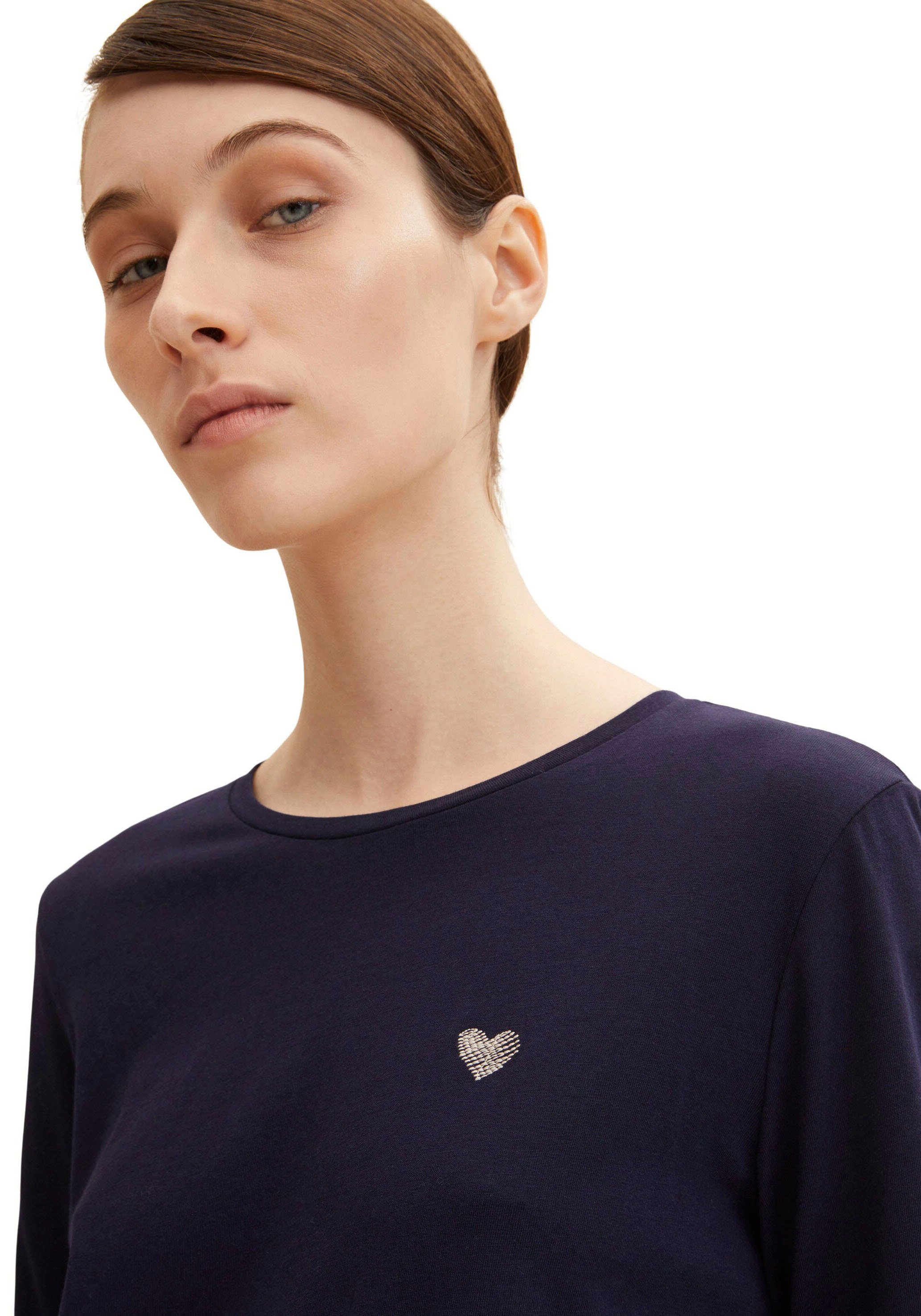 TOM TAILOR 3/4-Arm-Shirt (Packung, 2-tlg., 2er-Pack) im Doppel - immer Ringel + uni