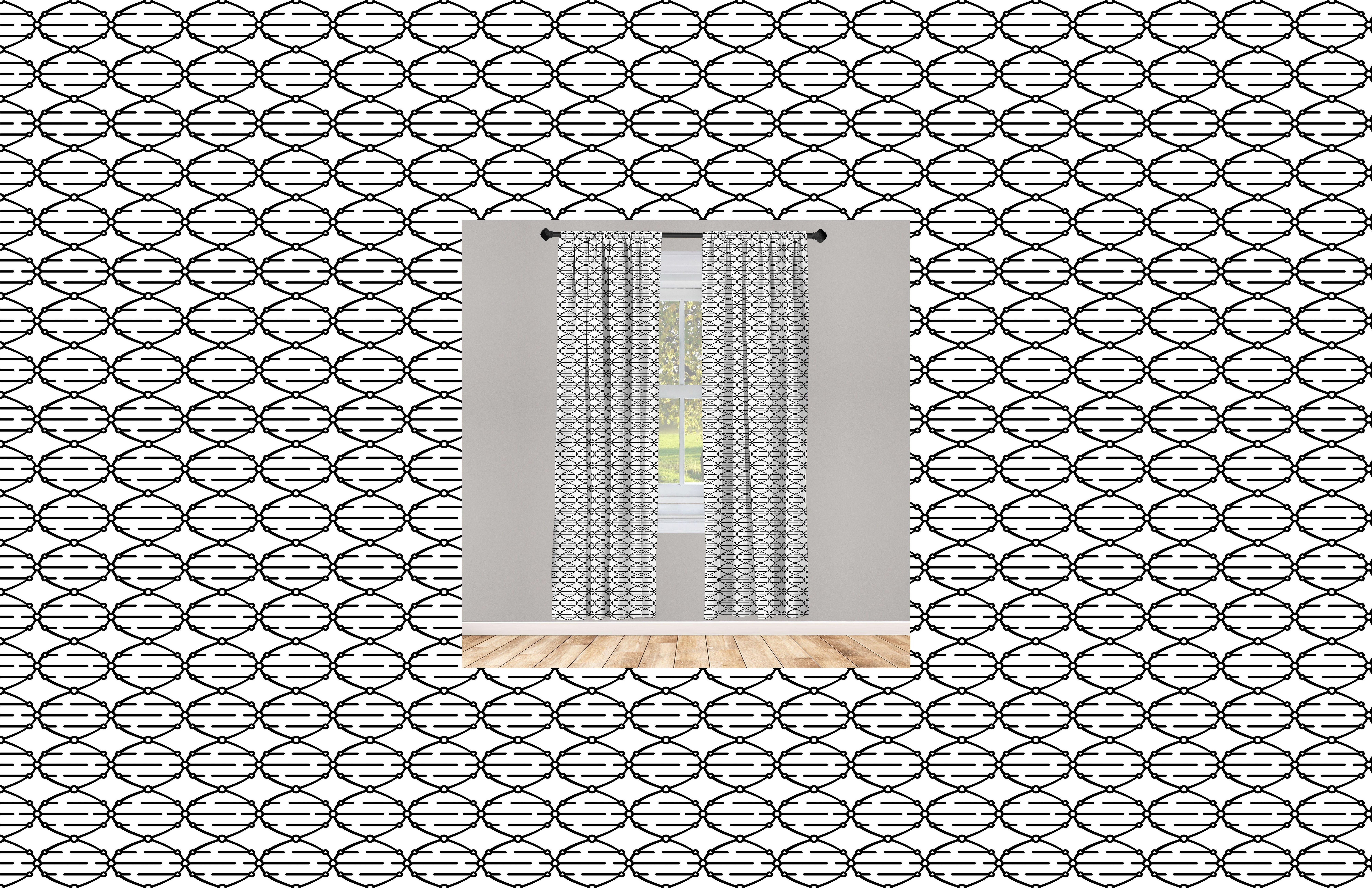 Gardine Vorhang für Wohnzimmer Schlafzimmer Dekor, Abakuhaus, Microfaser, Szene Kunst DNA-Kette förmige Elemente