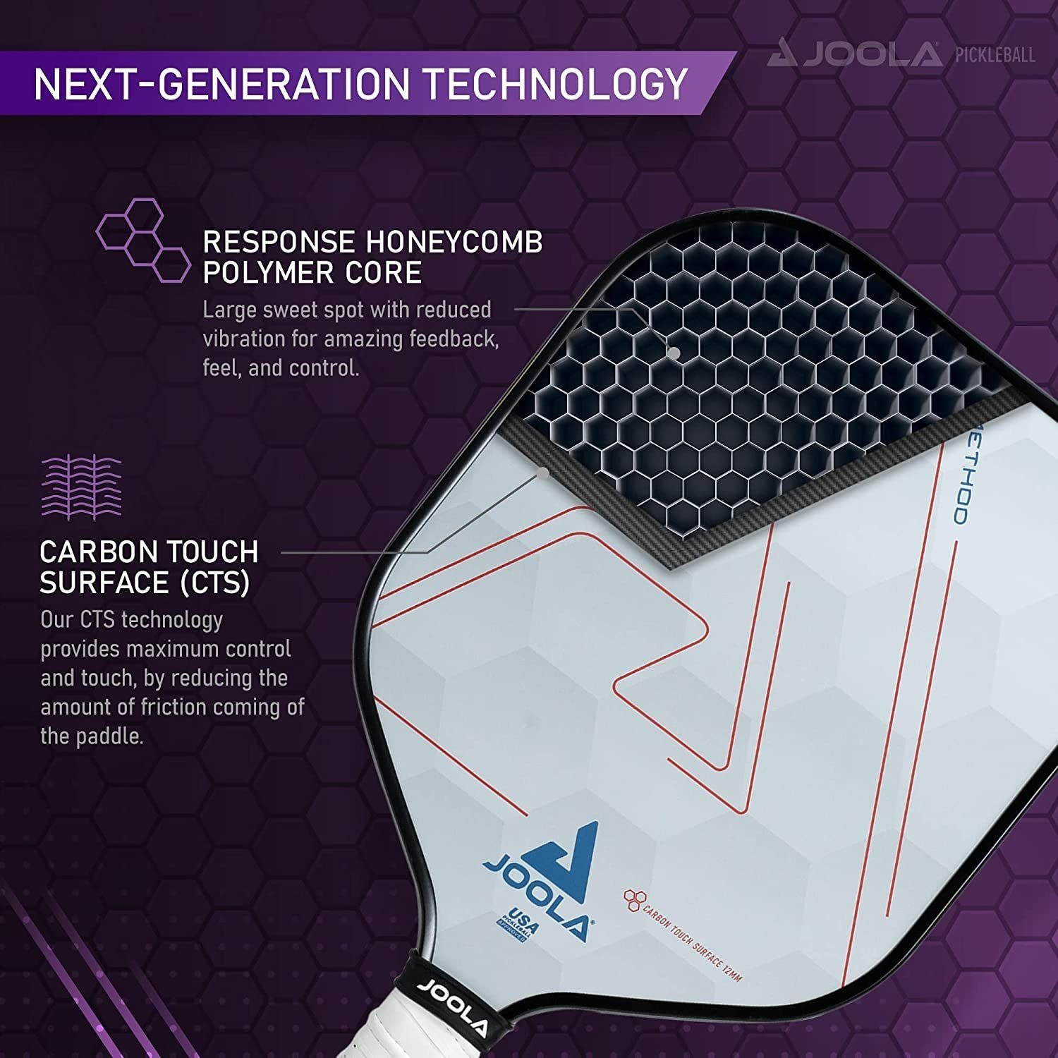 Joola Pickleballschläger Method CTS 12, Tennis Tischtennis Schläger Set Schlagspiel