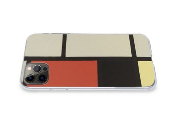 MuchoWow Handyhülle Komposition mit rotem Quadrat, schwarz, blau - Piet Mondrian, Handyhülle Apple iPhone 12 Pro Max, Smartphone-Bumper, Print, Handy