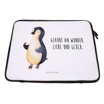 Mr. & Mrs. Panda Laptop-Hülle Pinguin Marienkäfer - Weiß - Geschenk, Computertasche, kleine Wunder