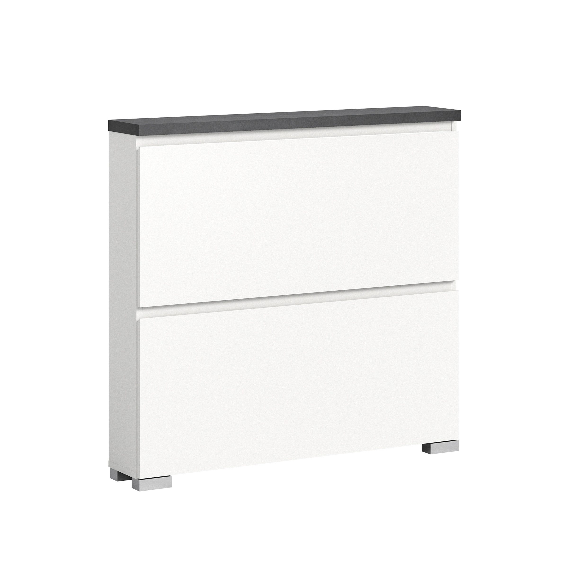 xonox.home Schuhschrank in Weiß - 95x88x18cm (BxHxT)