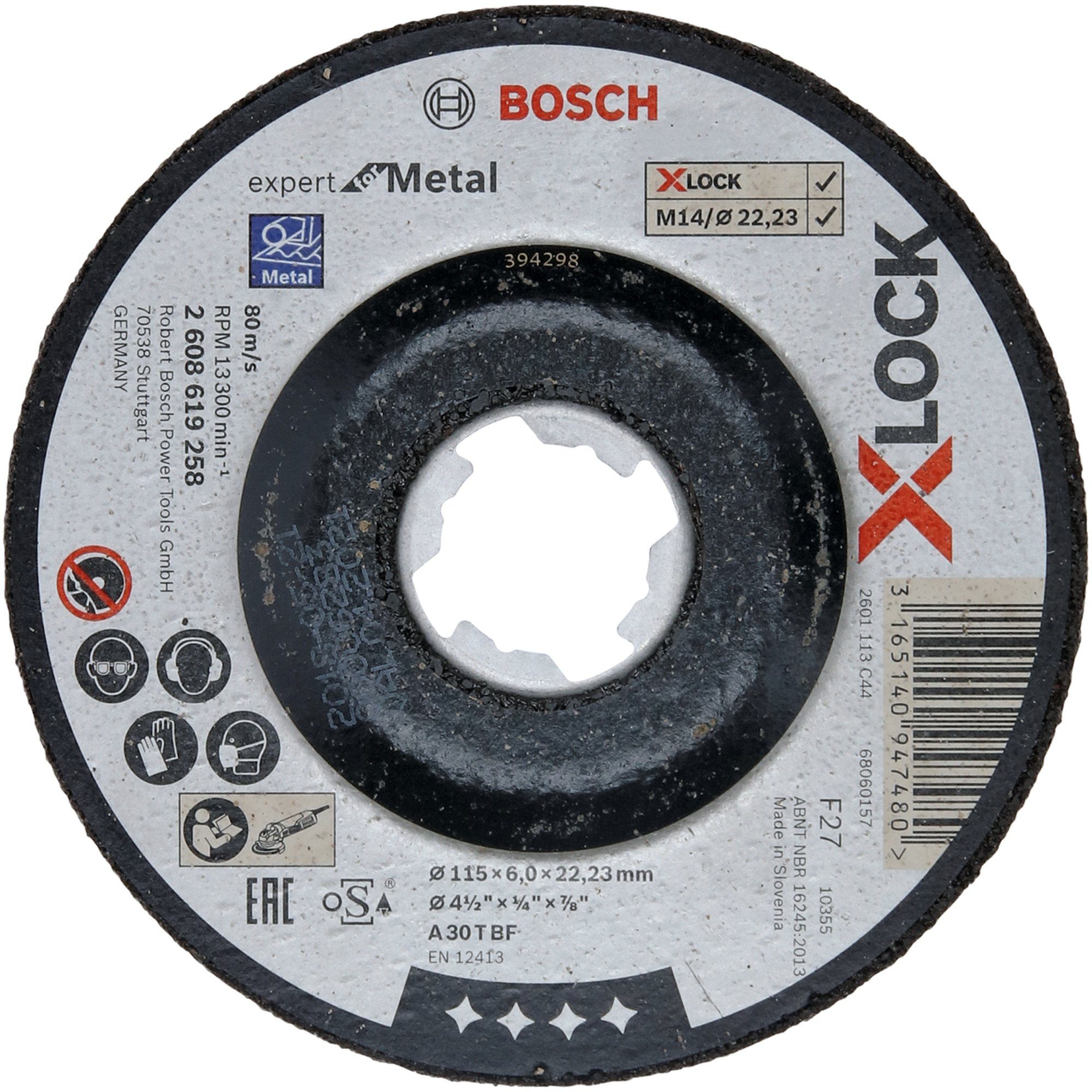 BOSCH Schleifscheibe X-LOCK Schruppscheibe Expert for Metal, Ø 115mm
