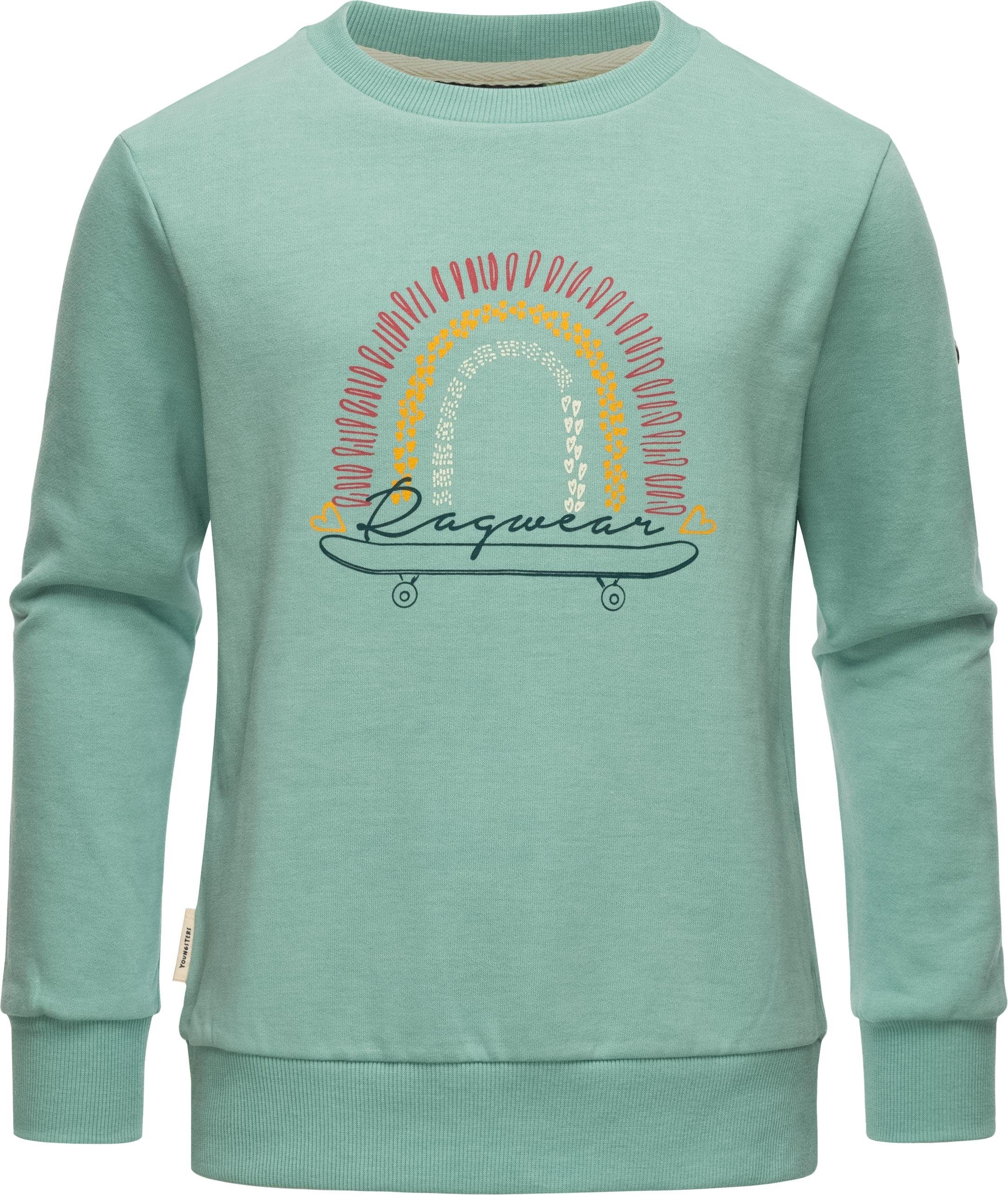 Sweatshirt Sweater Organic Evka Ragwear stylisches Mädchen Print mit blau coolem Print