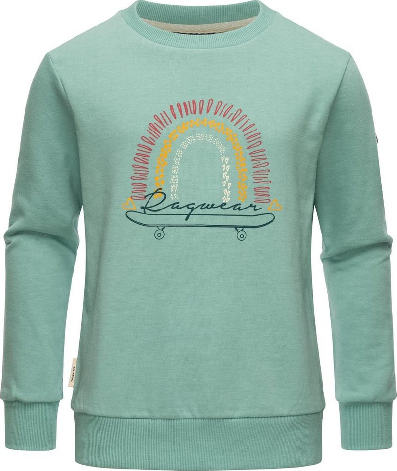 Ragwear Sweater Evka Print Organic stylisches Mädchen Sweatshirt mit coolem  Print, Modischer Printpullover m. Zig Zag Streifen, weiche Bündchen