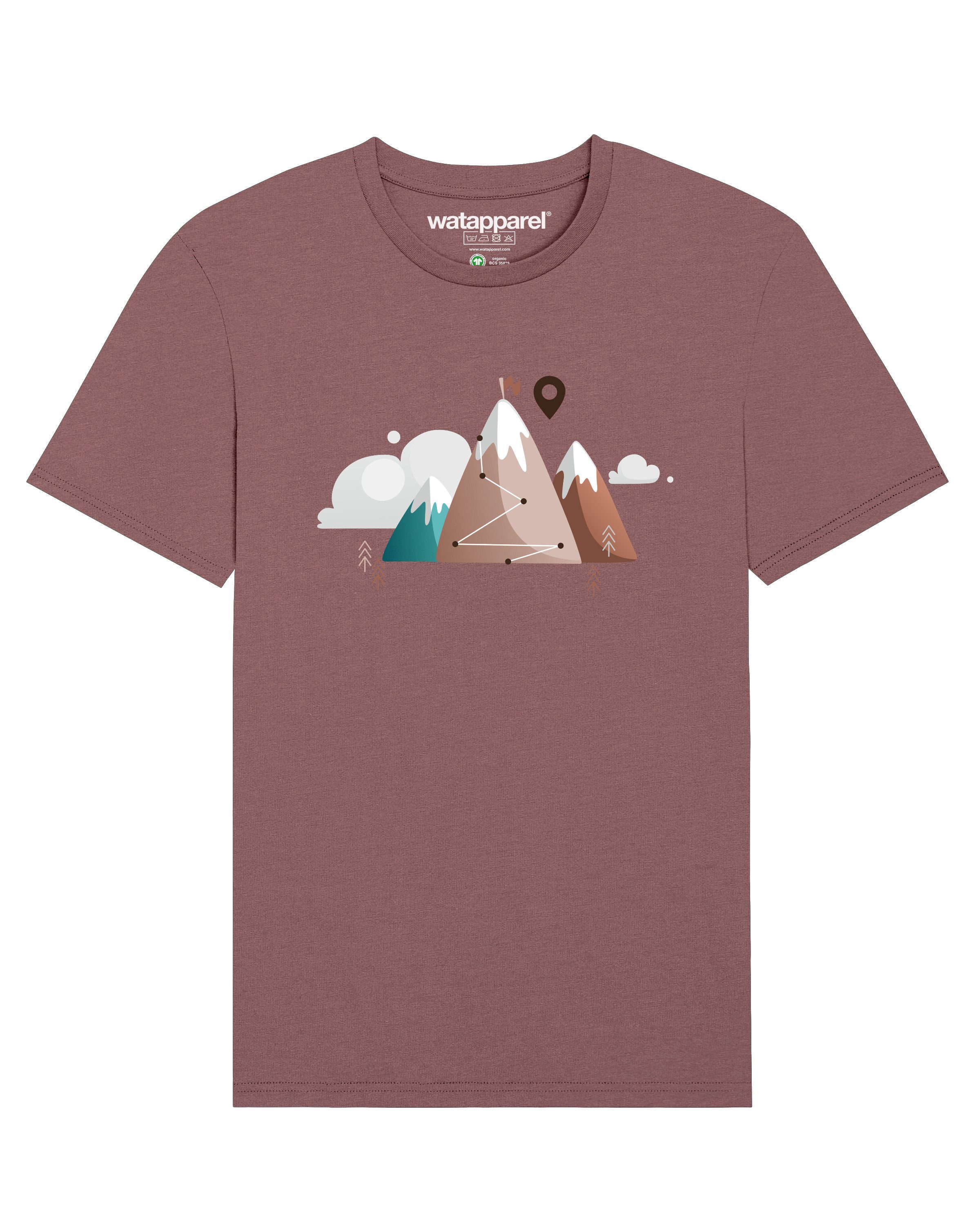 wat? Apparel Print-Shirt Mountain Path & Clouds (1-tlg) Kaffa Coffee | T-Shirts