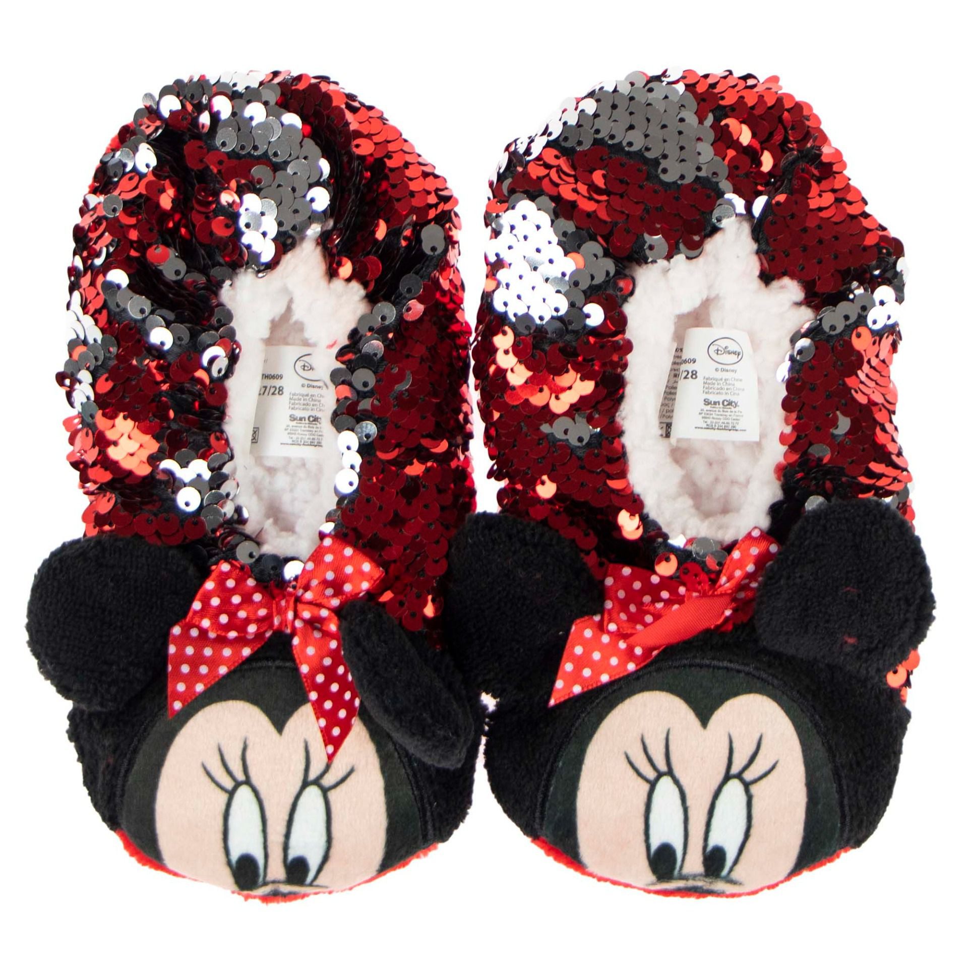Disney Minnie Mouse Warmschuhe Kuschelige Anti-Rutsch-Hausschuhe Plüsch Hausschuhe