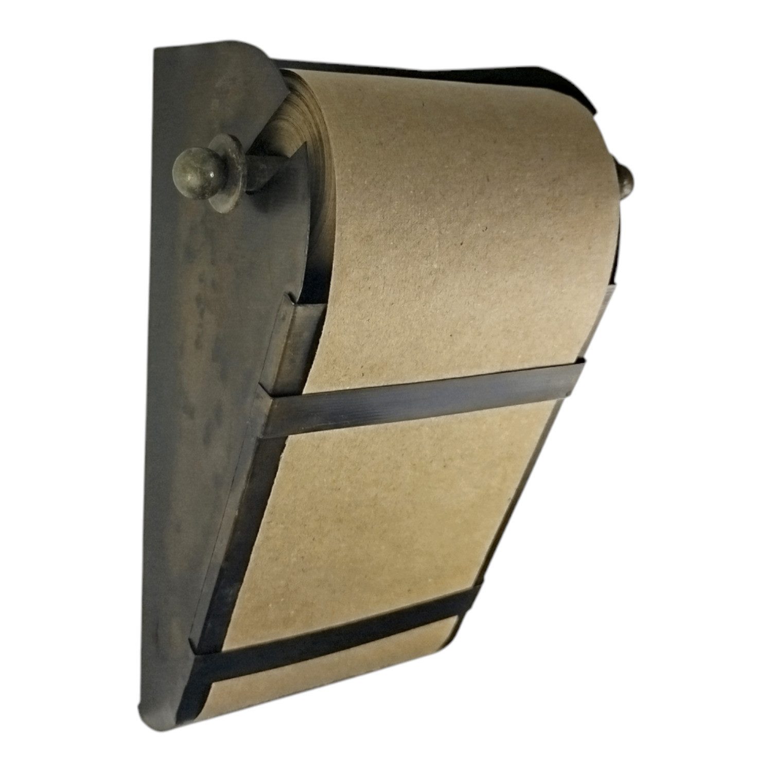 FTWdesign Notizblock Retro Notizrollenhalter aus Metall - 15m Notizblock mit Ersatzrolle