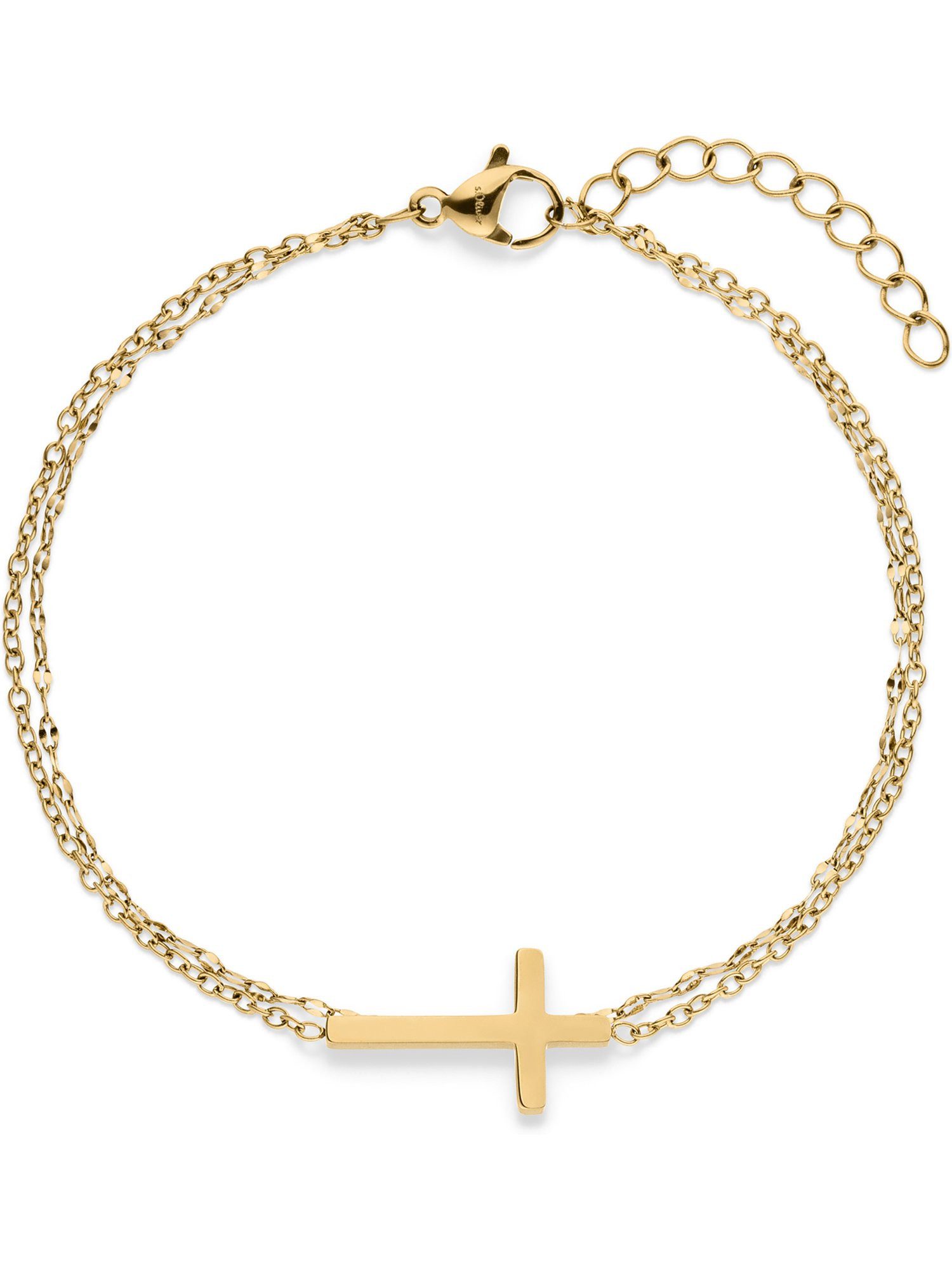 s.Oliver Armband S.Oliver Damen-Armband Edelstahl Kreuz