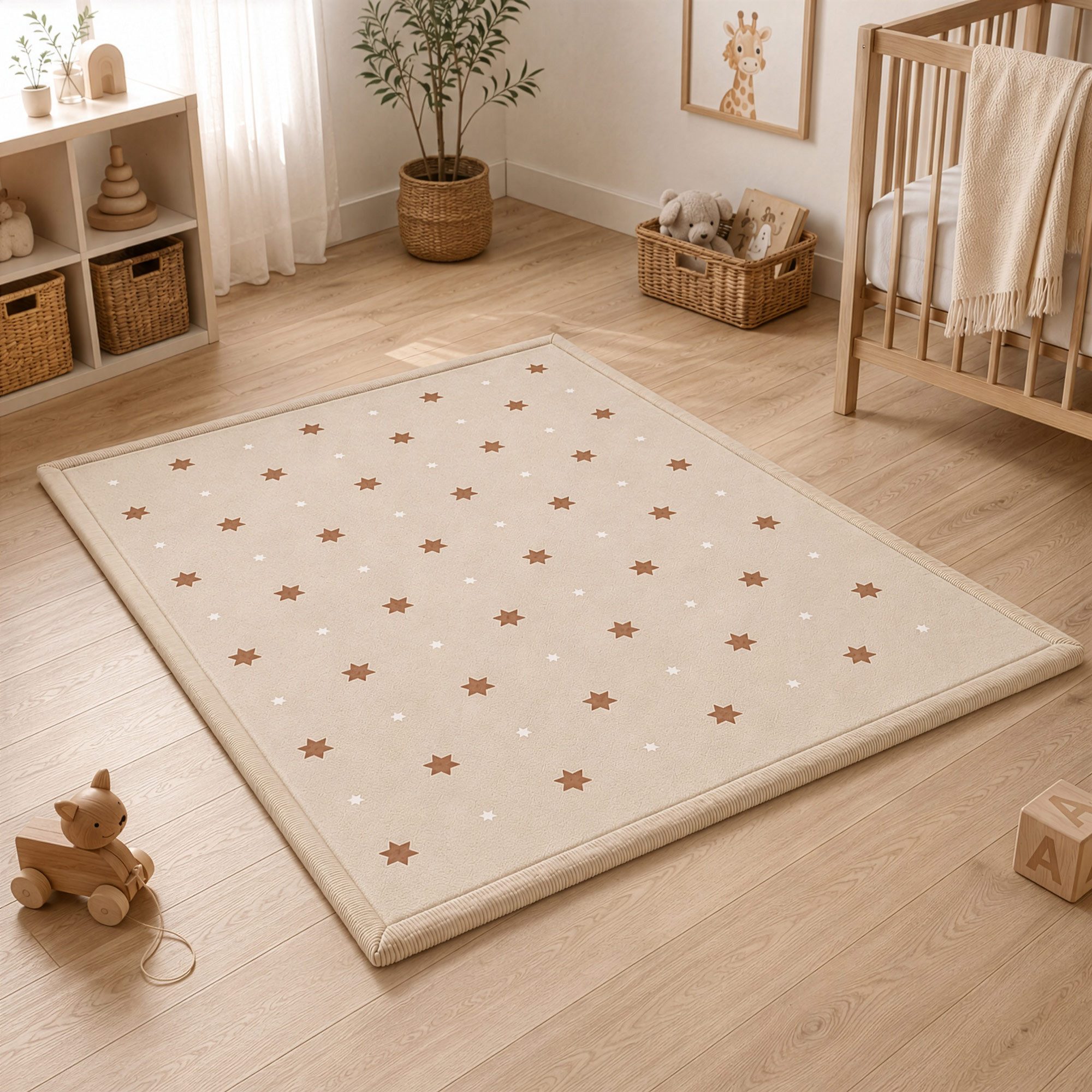 Sanosoft Kinderteppich Sanosoft samtweicher und kuscheliger Krabbelteppich "Sterne" 120x170cm, Höhe: 30 mm, Öko-Tex 100 – Bild 2 von 5