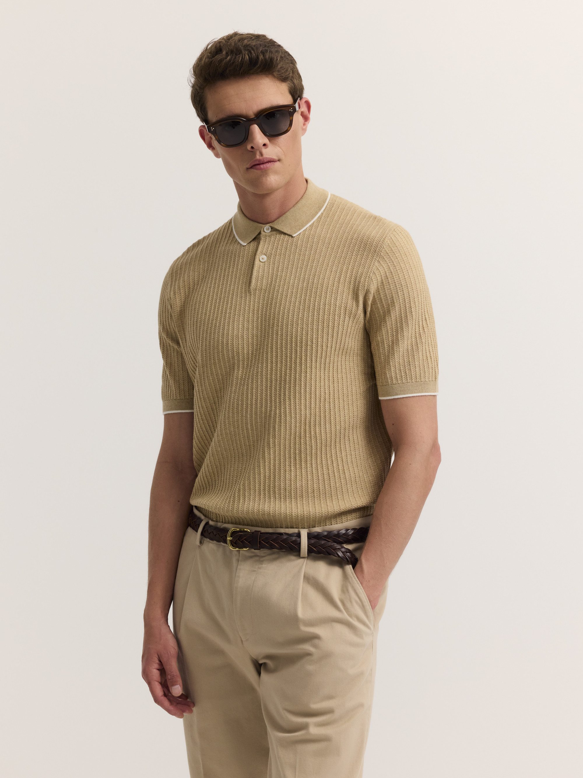 bugatti Poloshirt kurzarm gestrickt in Regular Fit