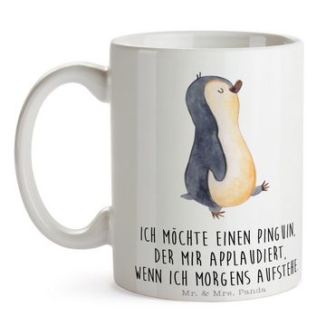 Mr. & Mrs. Panda Tasse Pinguin marschieren - Weiß - Geschenk, spazieren, Geschenk Tasse, Fam, Keramik, Herzberührende Designs