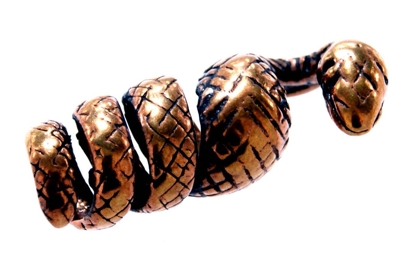 Haarperle Bartschmuck Leather Bartperle Kiss Diadem Bart Pearl Snake of Bronze Schlange