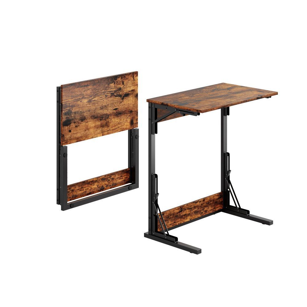 BBWL Klapptisch 1er-Set/2er-Set C-förmiger Beistelltisch klappbar mit Metallrahmen (2-St), verstellbaren Füßen, TV-Tablett für Sofa und Bett 60x37x71 cm