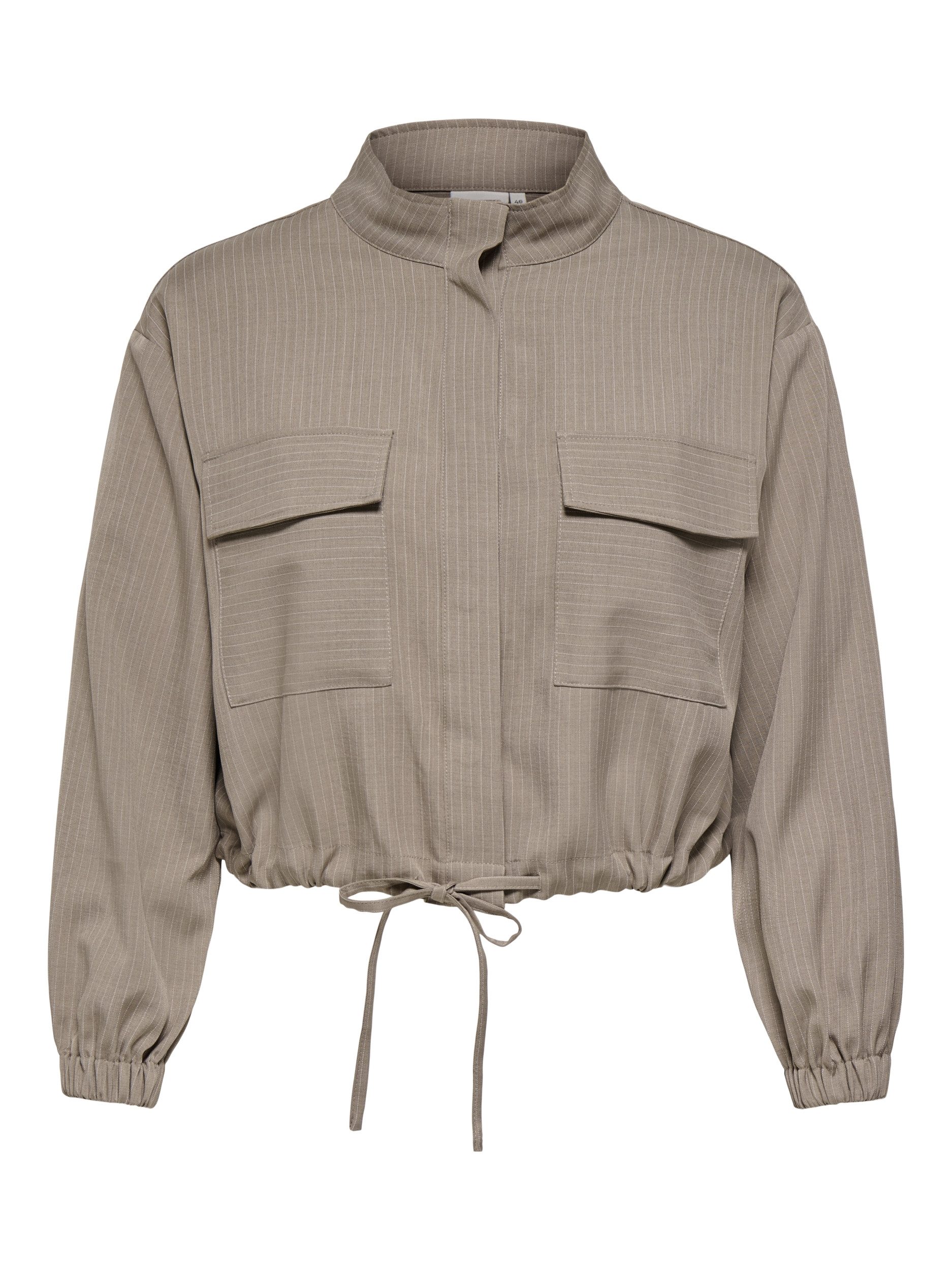 JDY Lederjacke CAREVERLYN STRIPED JACKET PNT 198930001 Taupe Gray