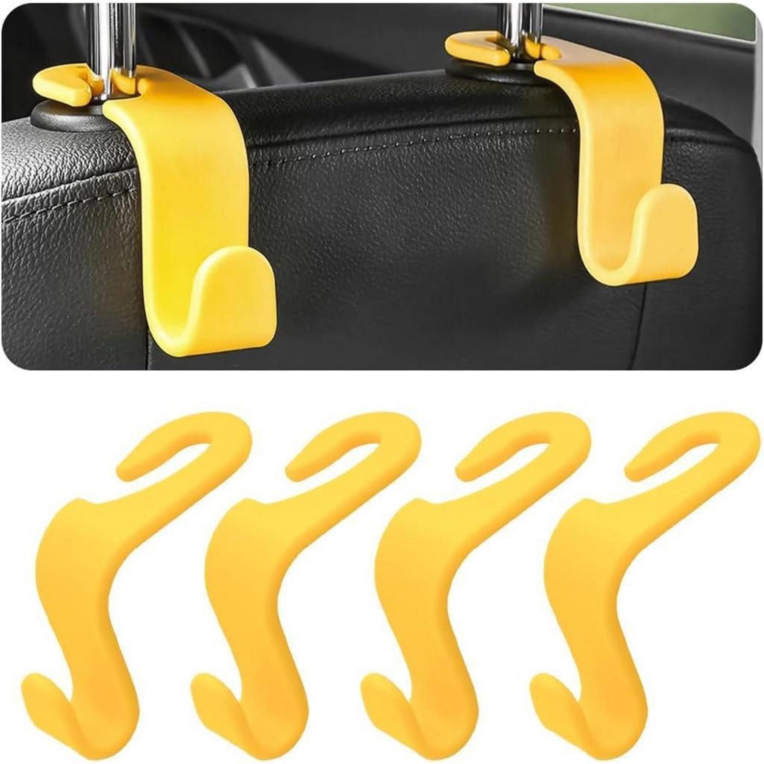 LuxusKollektion Autokopfstütze Kopfstütze versteckt 4er Set Taschen Spielzeug Autozubehör Gelb