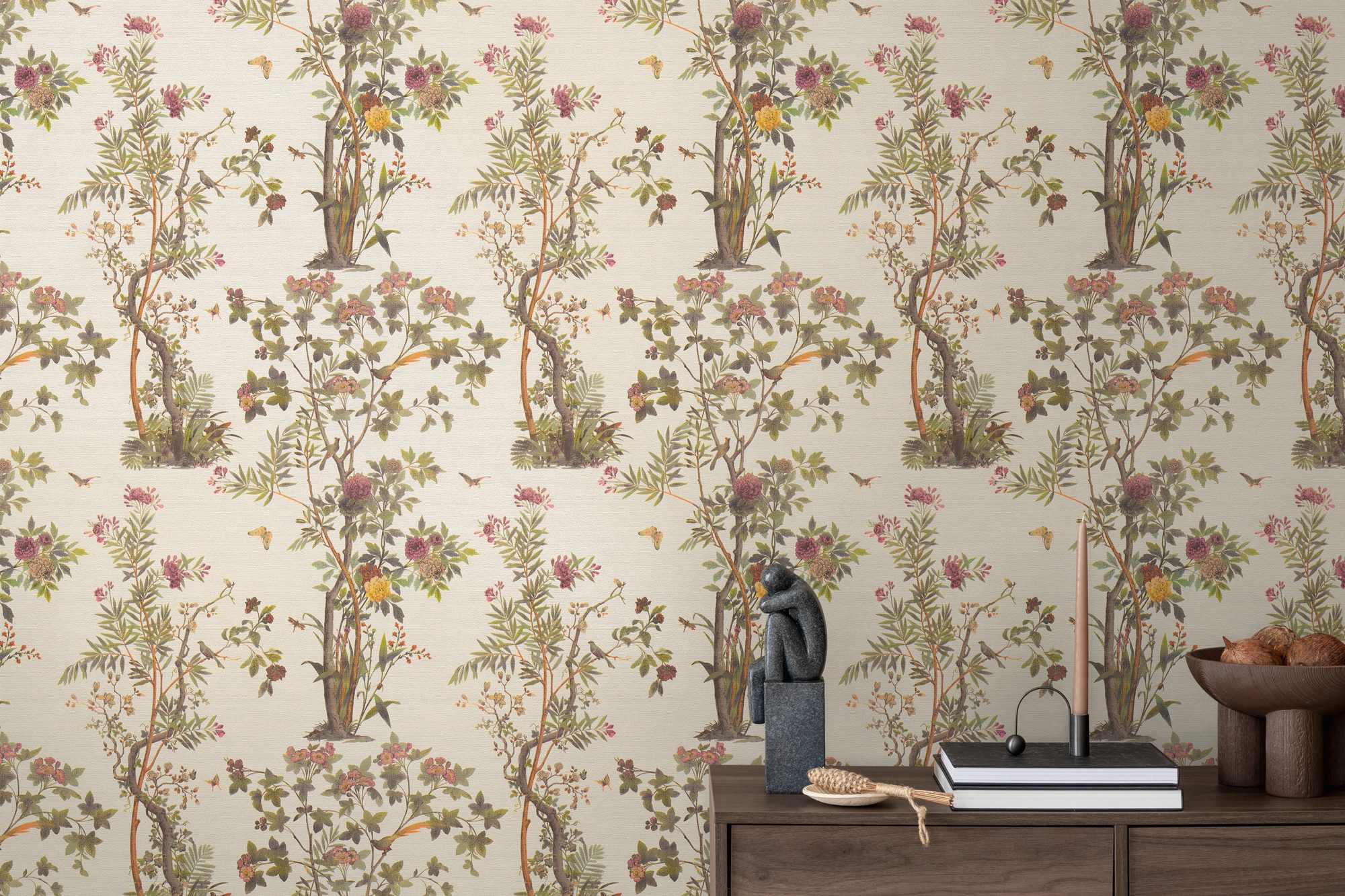 A.S. Création Vliestapete Florale Mustertapete Schmetterlinge bunte Farben, strukturiert, botanisch, (1 St)