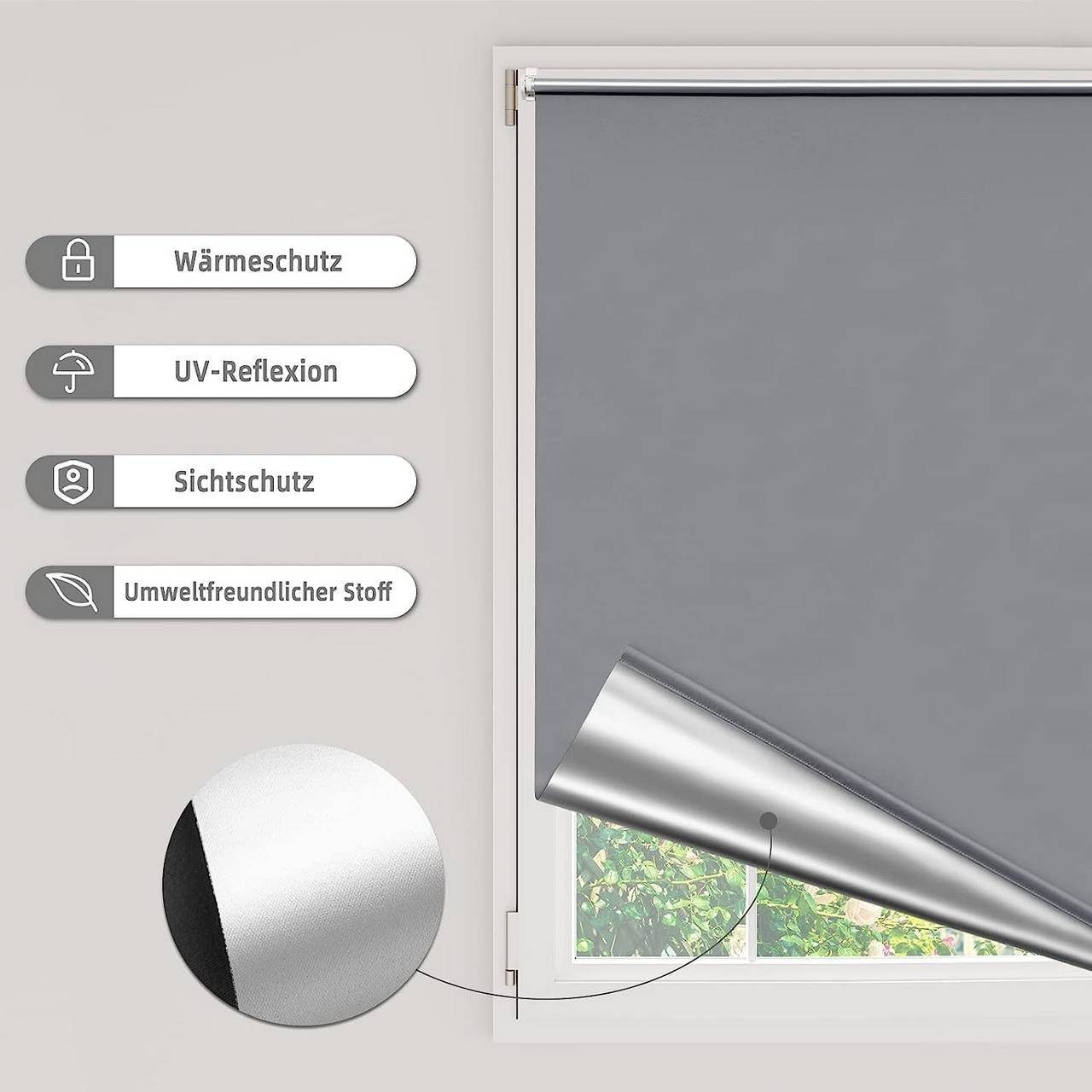 Verdunklungsrollo, Woltu, verdunkelnd, verspannt, Klemmfix, ohne günstig online kaufen