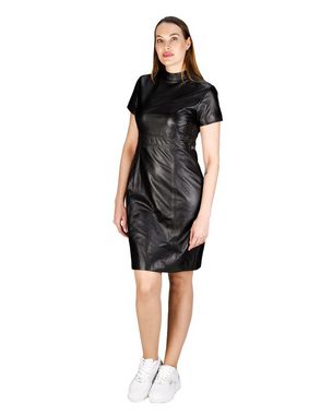 VALAIZA Lederkleid Lederkleid Brillante Schwarz