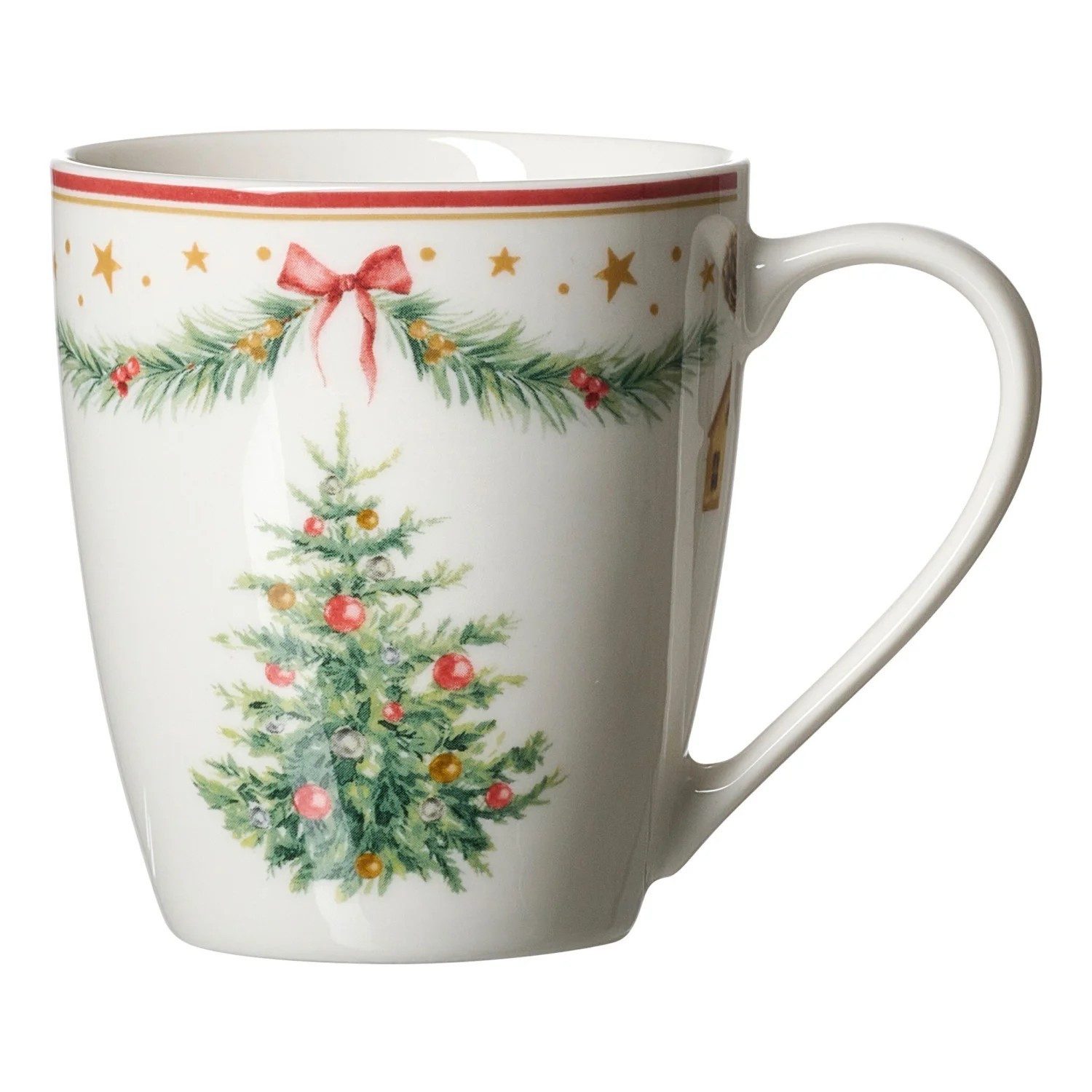 Ritzenhoff & Breker Becher Porzellanbecher mit Weihnachtsmotiv 350 ml, Porzellan, Pflegeleicht