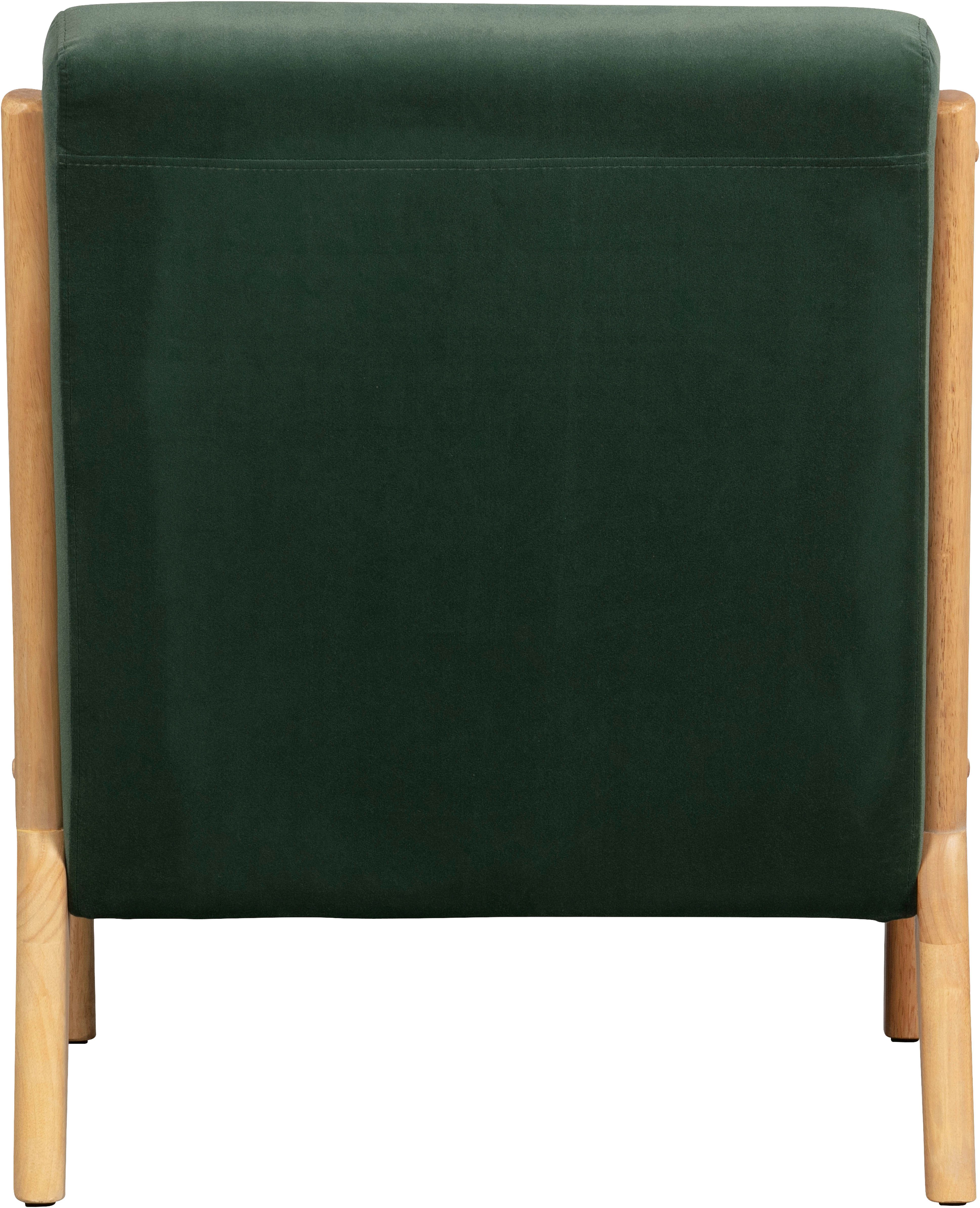 WOOOD Loungesessel Mark mit Gewebtem Bezug und Gummibaumholz-Rahmen B 67 x T 82 x H 75 cm, Gute Verschleißfestigkeit, Tragkraft 135 kg, separates Rückenkissen