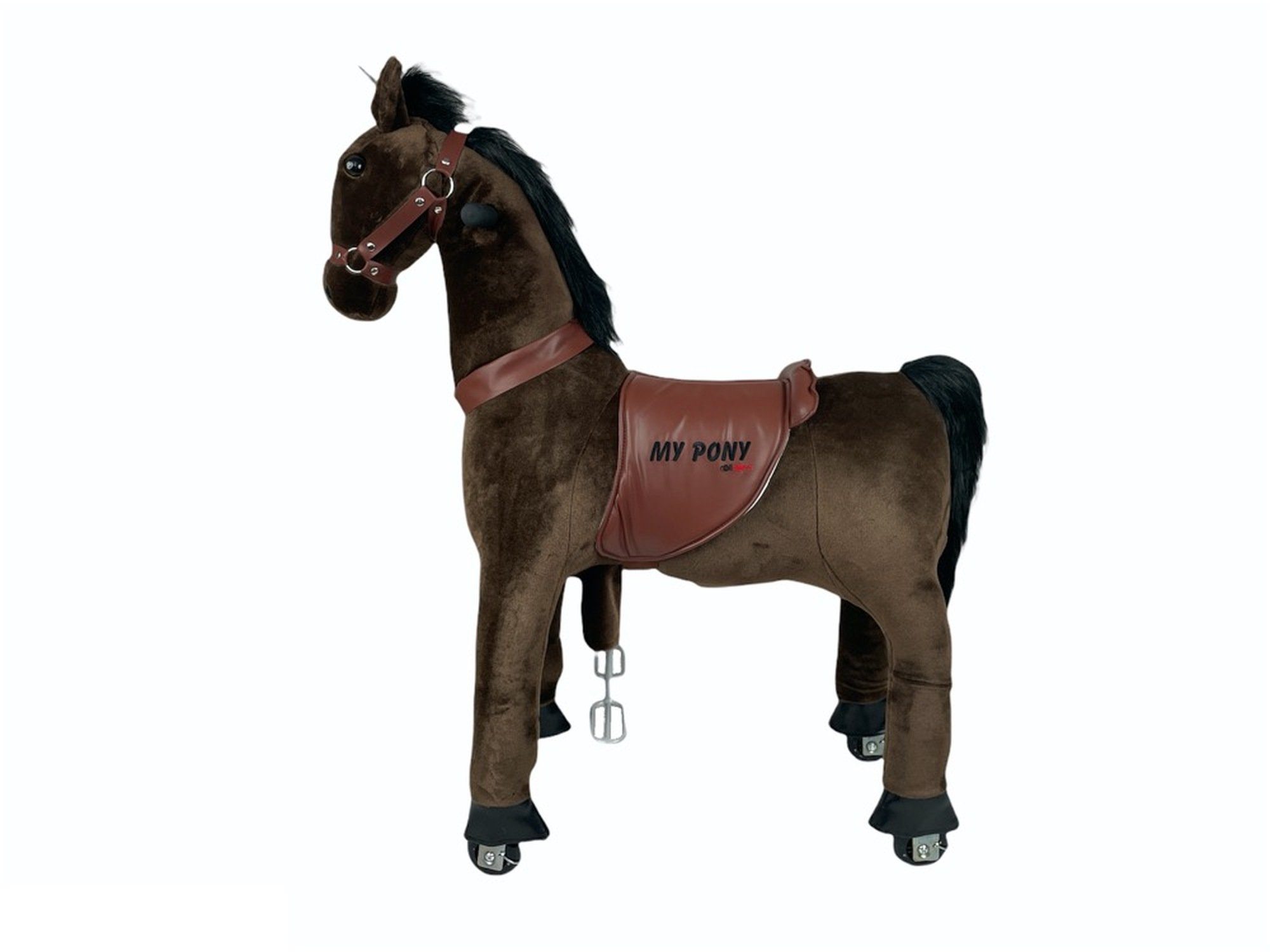 TPFLiving Reittier Pferd Kiara - Größe M - Farbe: dunkelbraun, Schaukeltier für Kinder von 4 bis 10 Jahren - Sitzhöhe: 65 cm